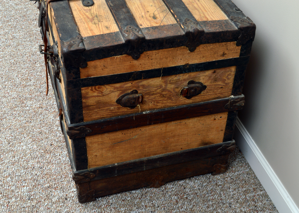 Vintage Wooden Steamer Trunk
