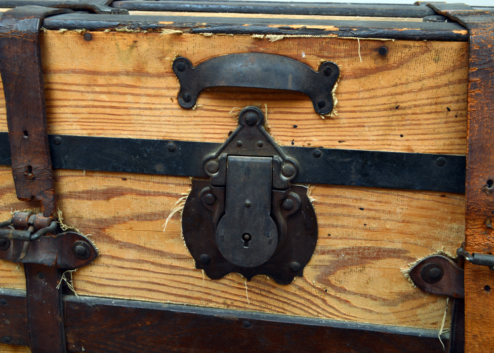 Vintage Wooden Steamer Trunk