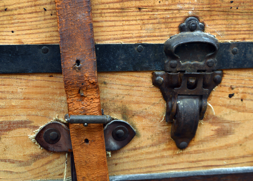 Vintage Wooden Steamer Trunk