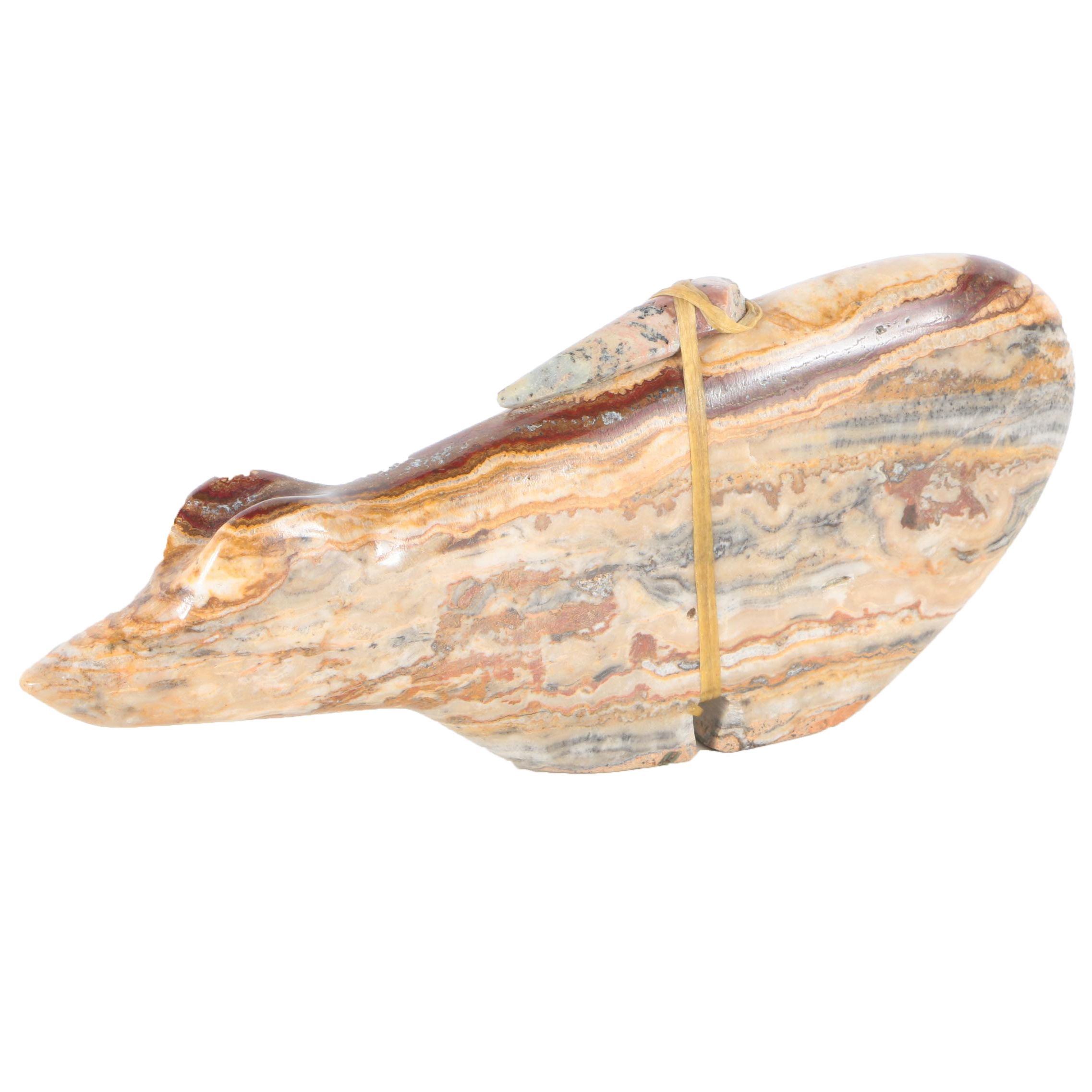 Zuni Native American-Inspired Carved Agate Bear Fetish