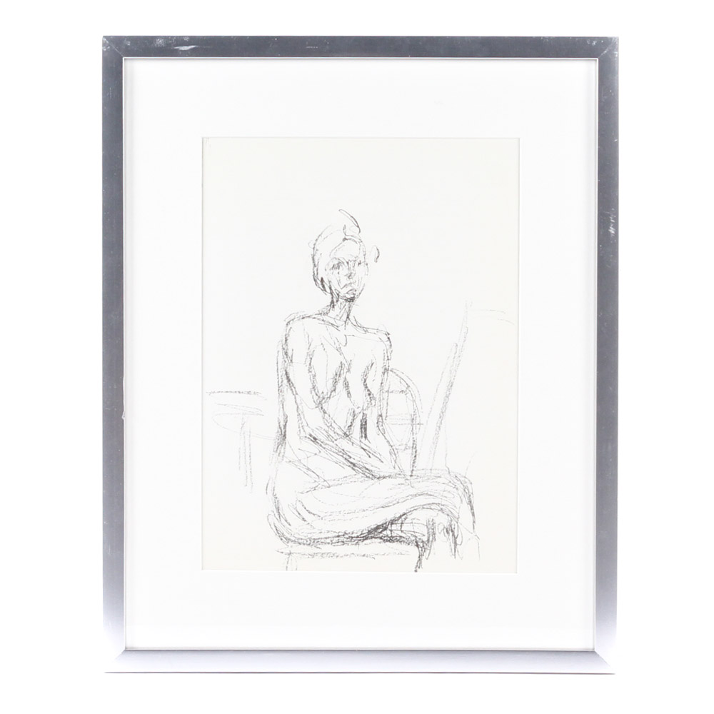 "Derrière le Miroir" Lithograph of Alberto Giacometti's "Nude 151"
