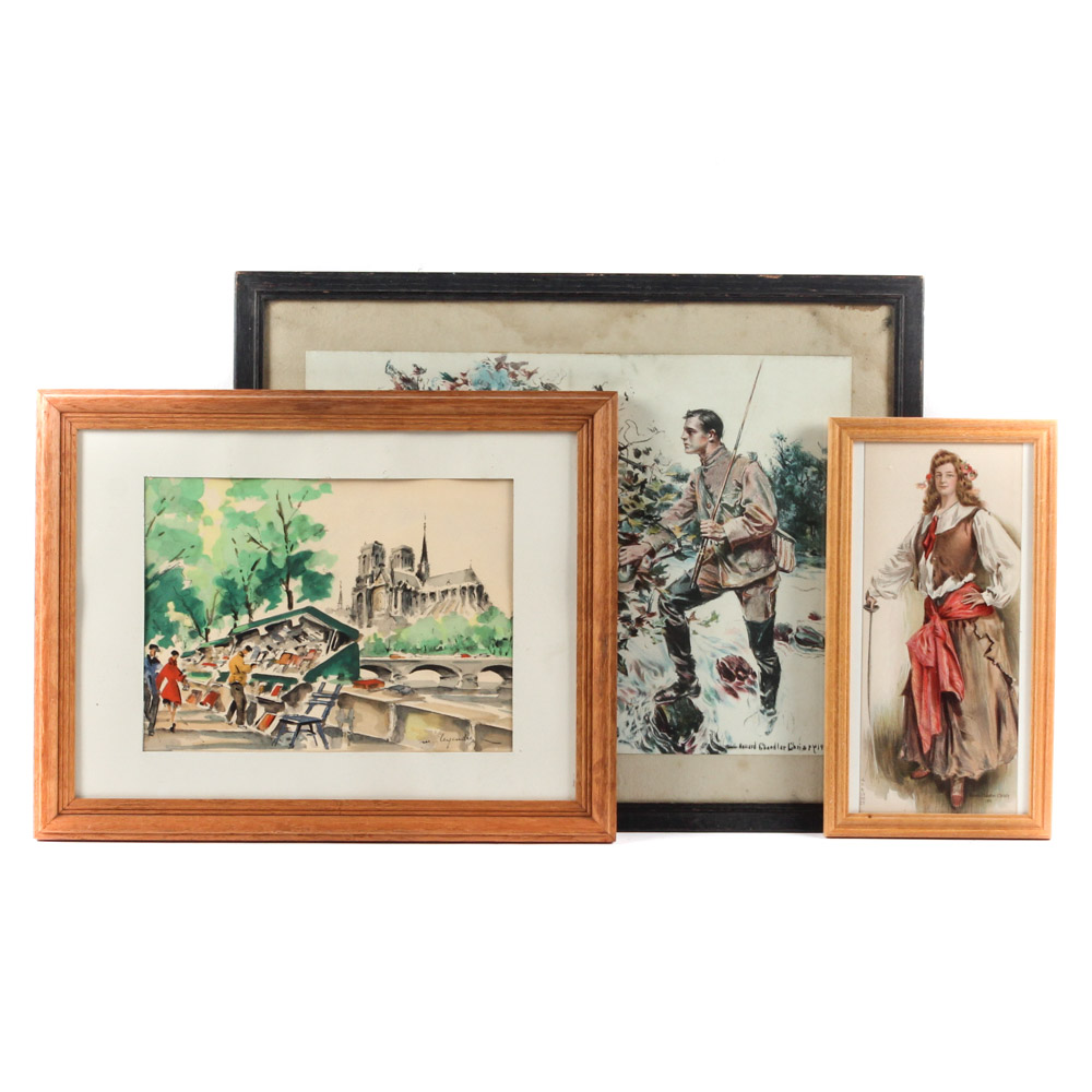 After Maurice Legendre and Howard Chandler Christy Offset Lithographs