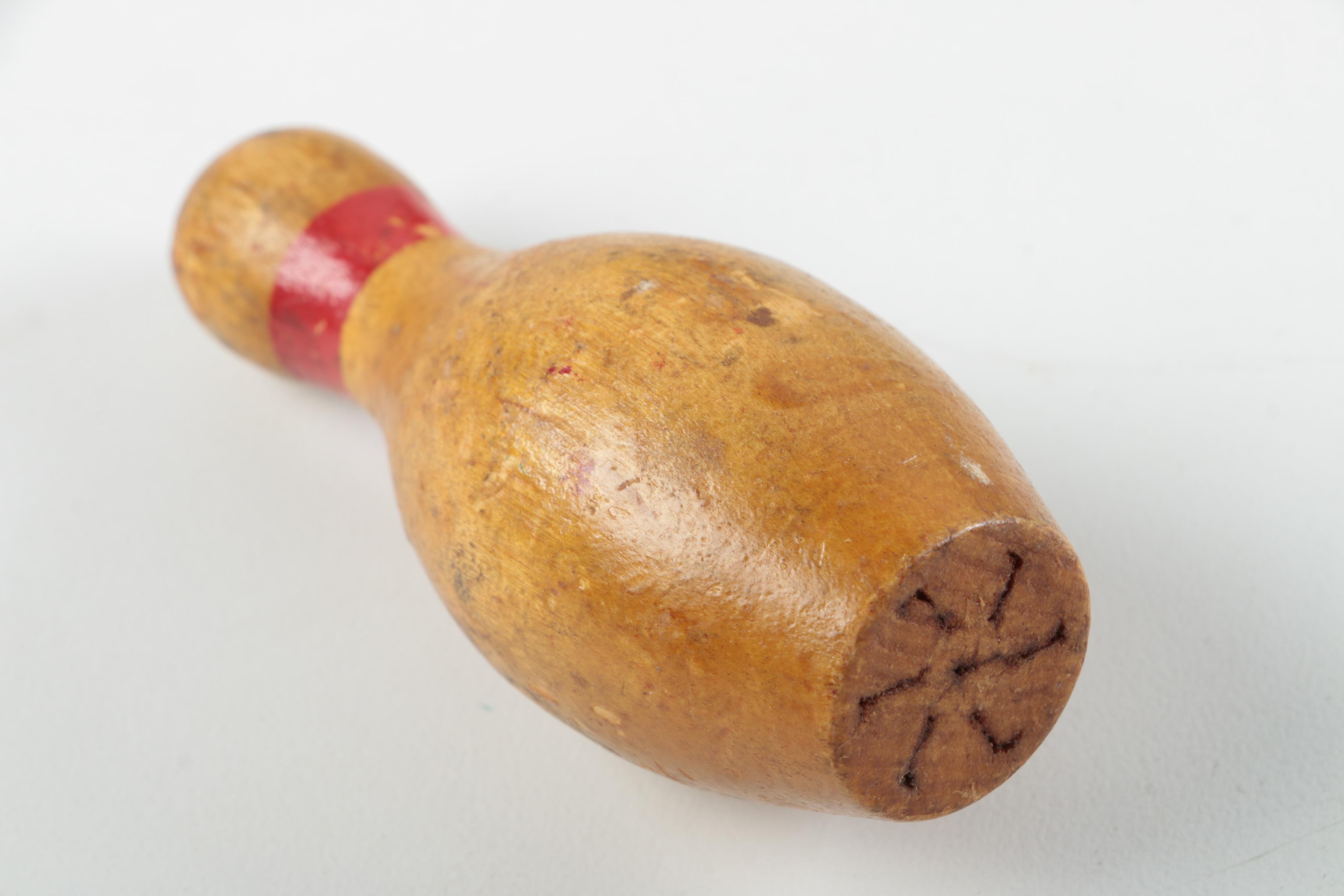 Vintage Duckpin Bowling Pins and Miniature Bowling Set