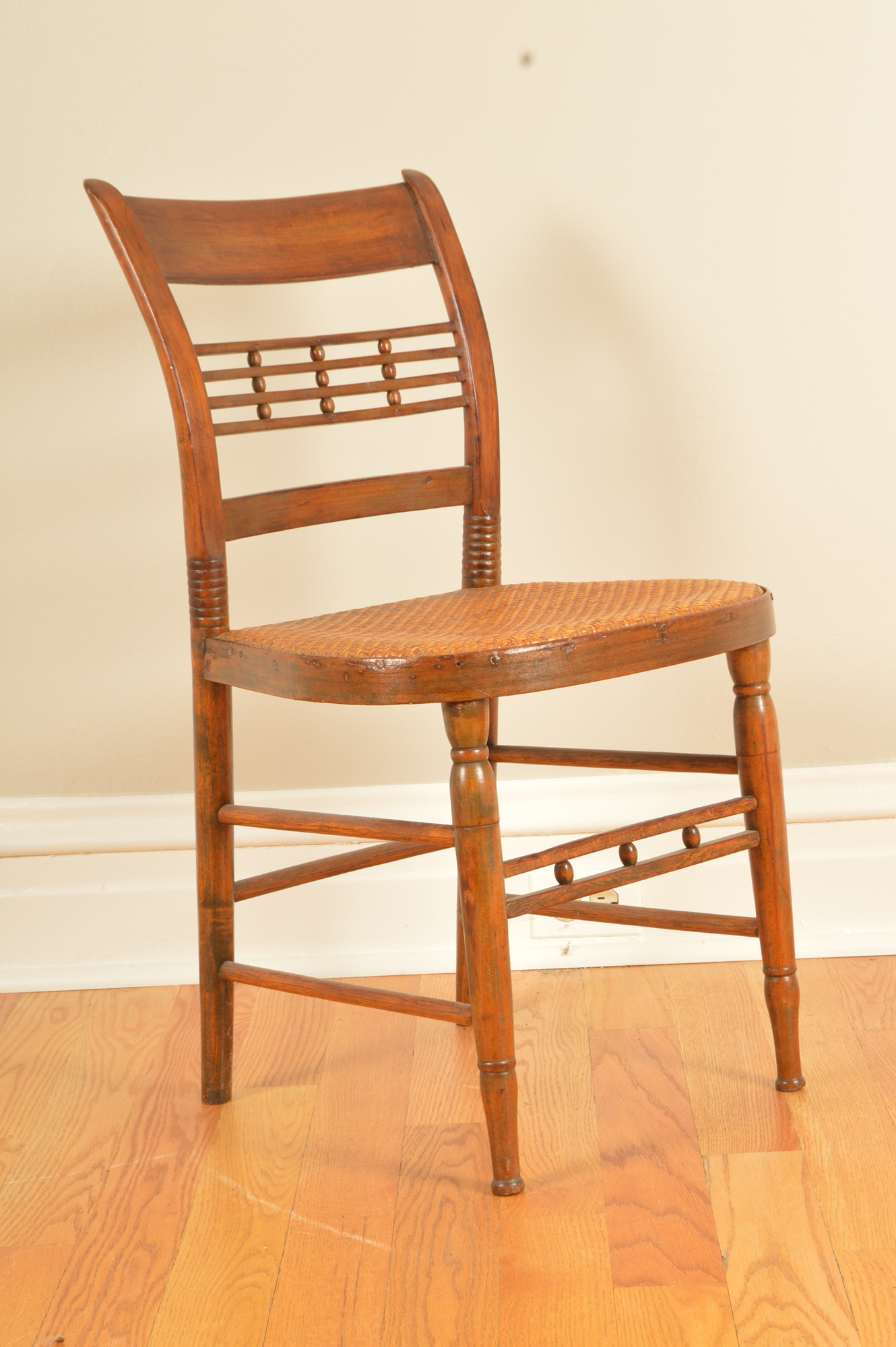 Pair of Vintage Caned Seat Chairs