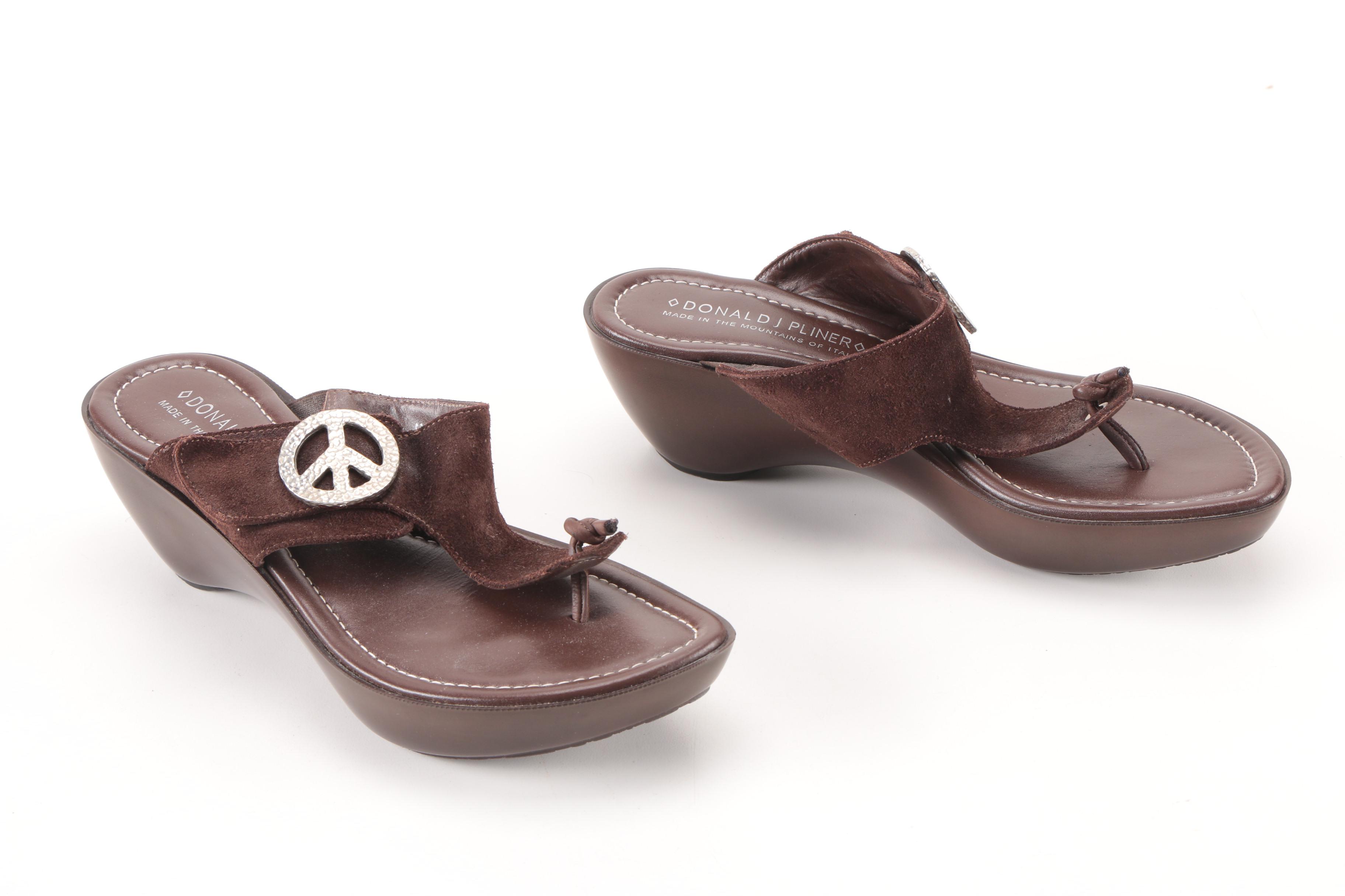 Donald J Pliner Camara Peace Symbol Suede Sandals