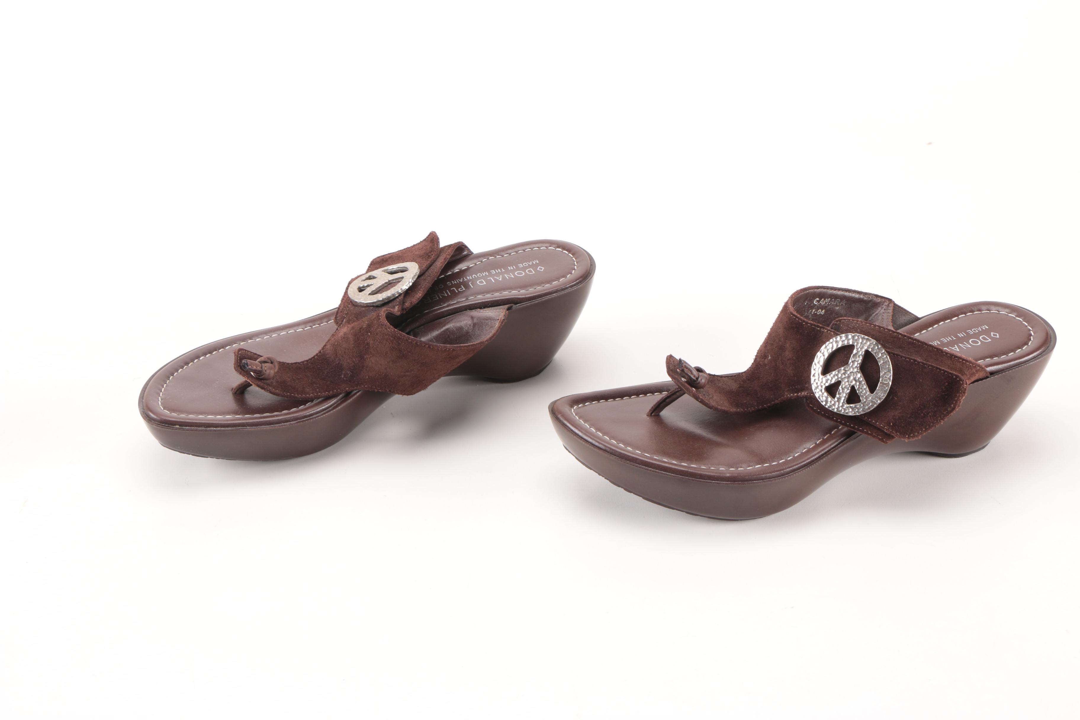 Donald J Pliner Camara Peace Symbol Suede Sandals