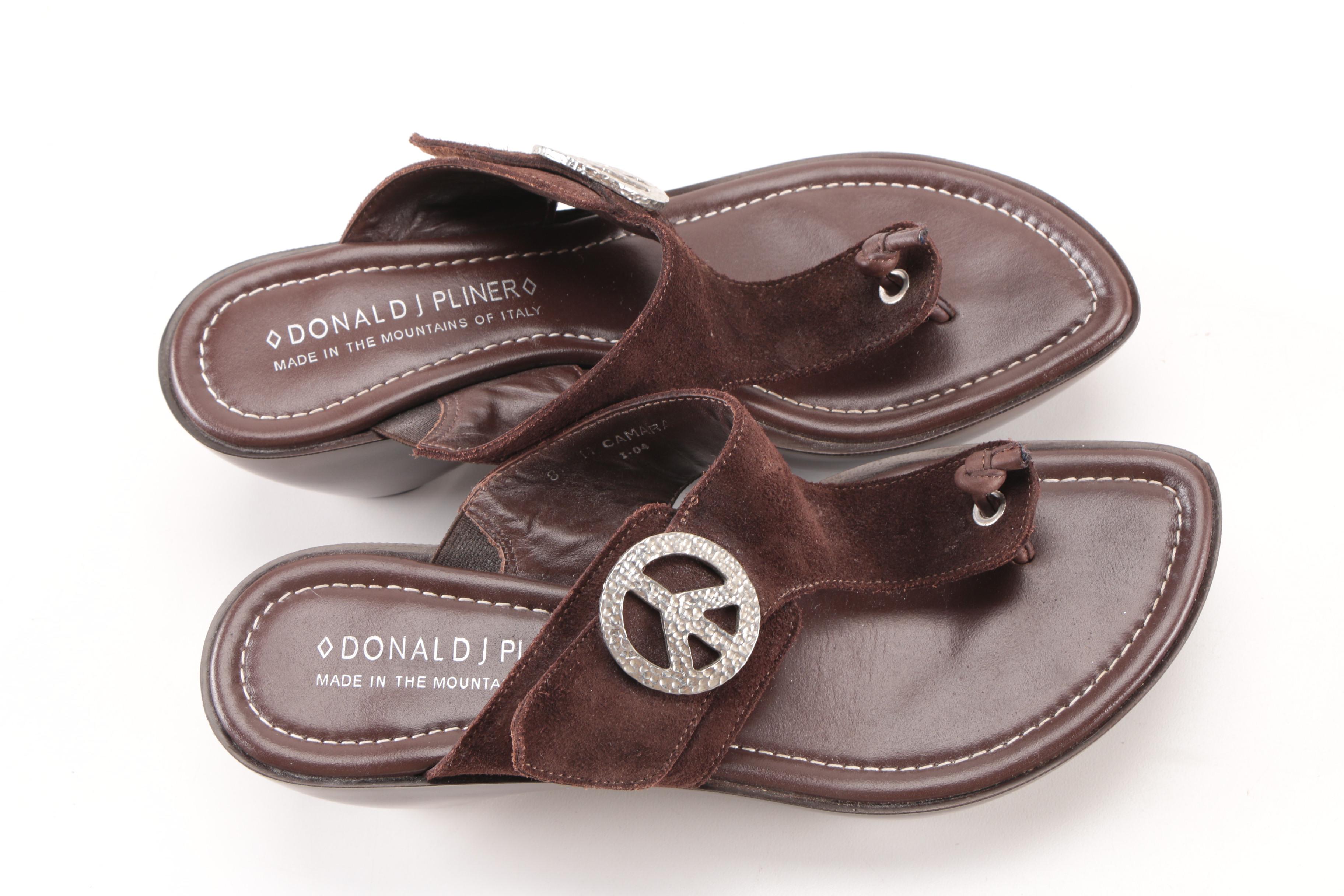 Donald J Pliner Camara Peace Symbol Suede Sandals