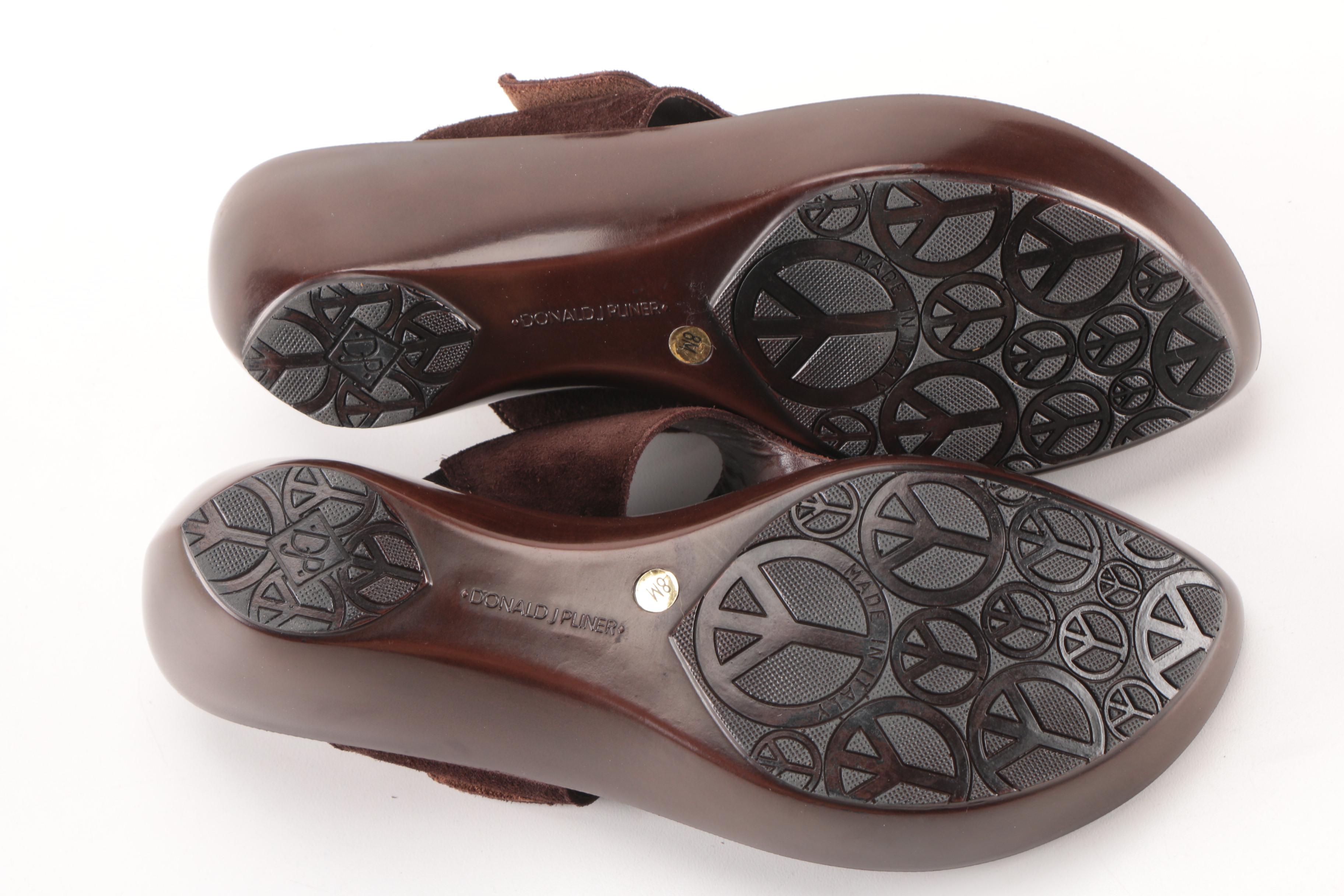 Donald J Pliner Camara Peace Symbol Suede Sandals