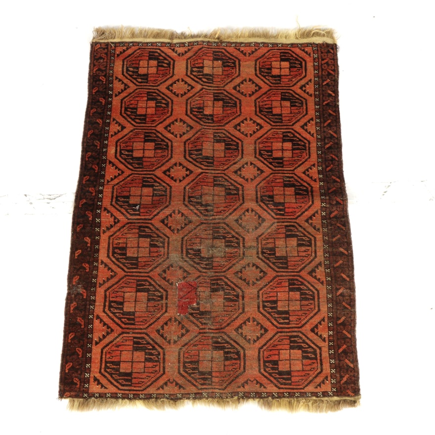 Handwoven Ersari Wool Accent Rug