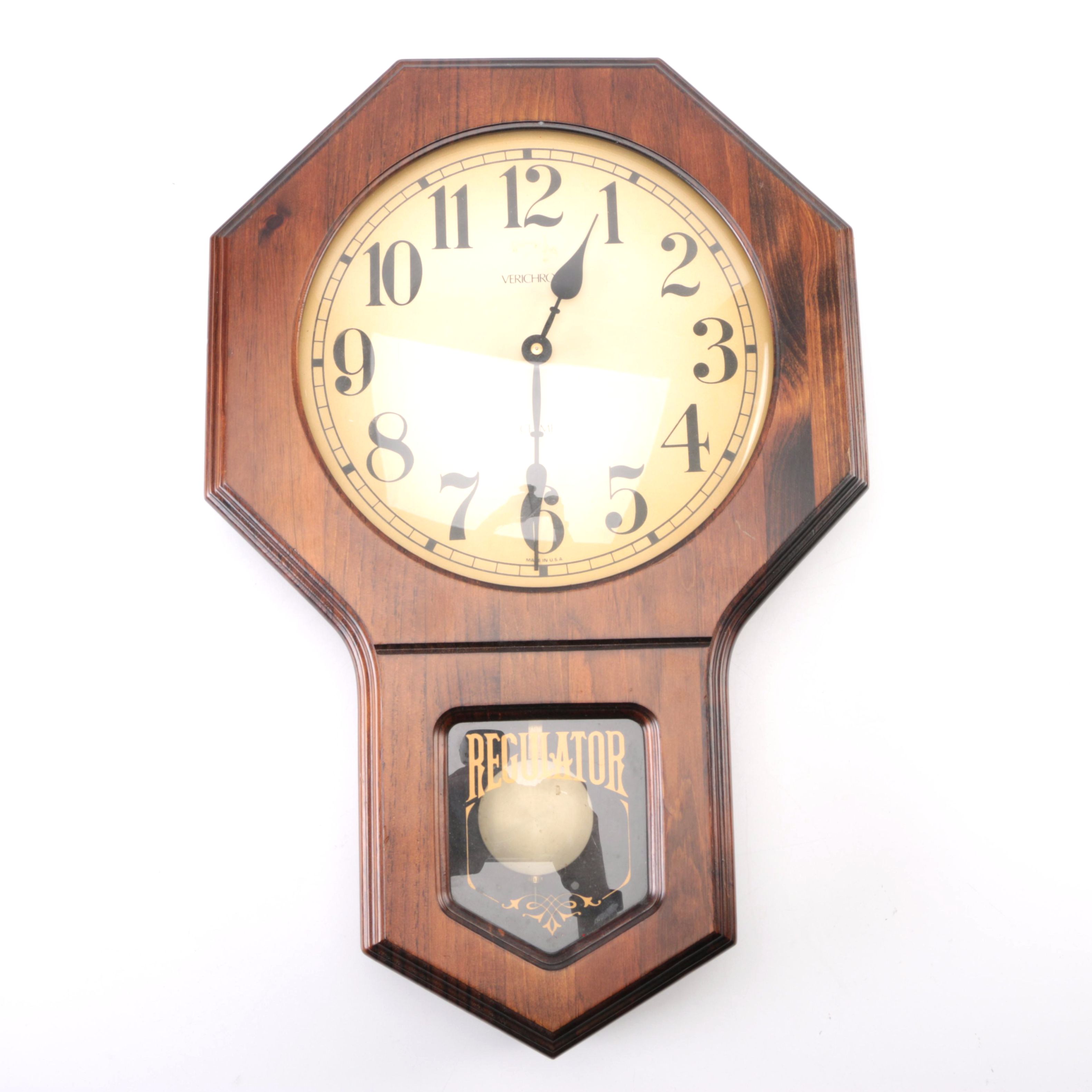 Verichron Regulator Battery Powered Pendulum Wall Clock