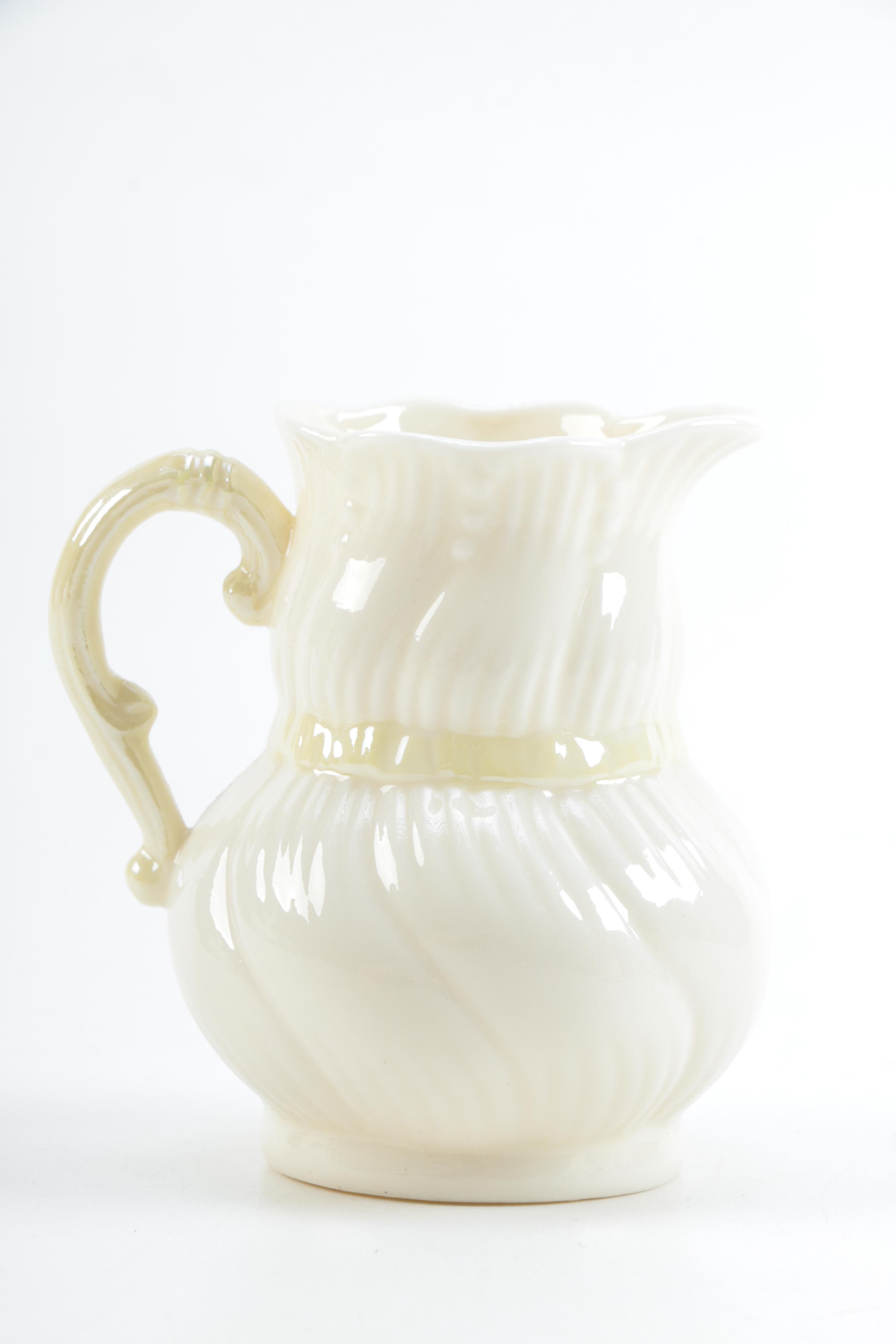 Antique First Mark Belleek Cup and Bellek Jug