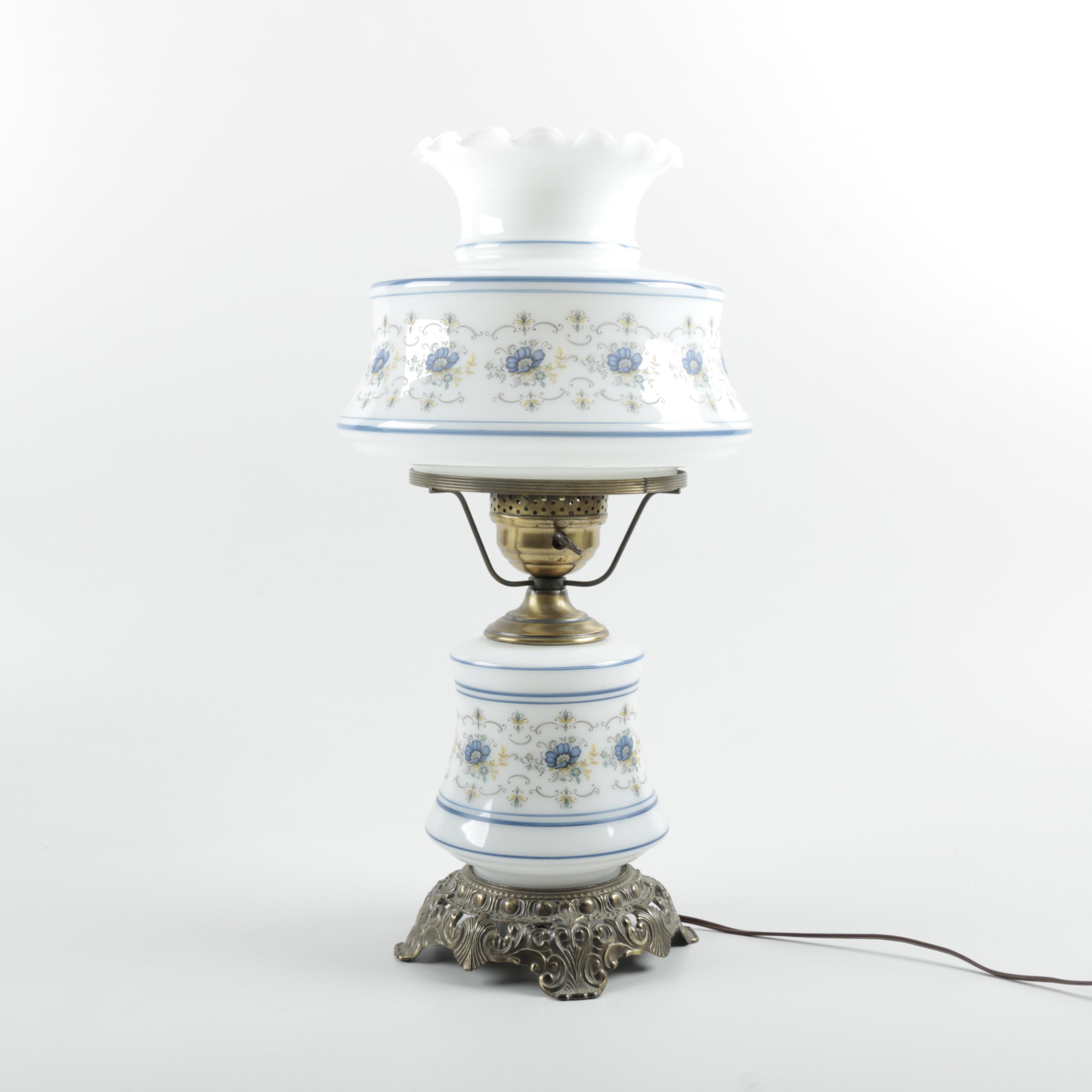 Ceramic Blue and White Hurricane Lamp