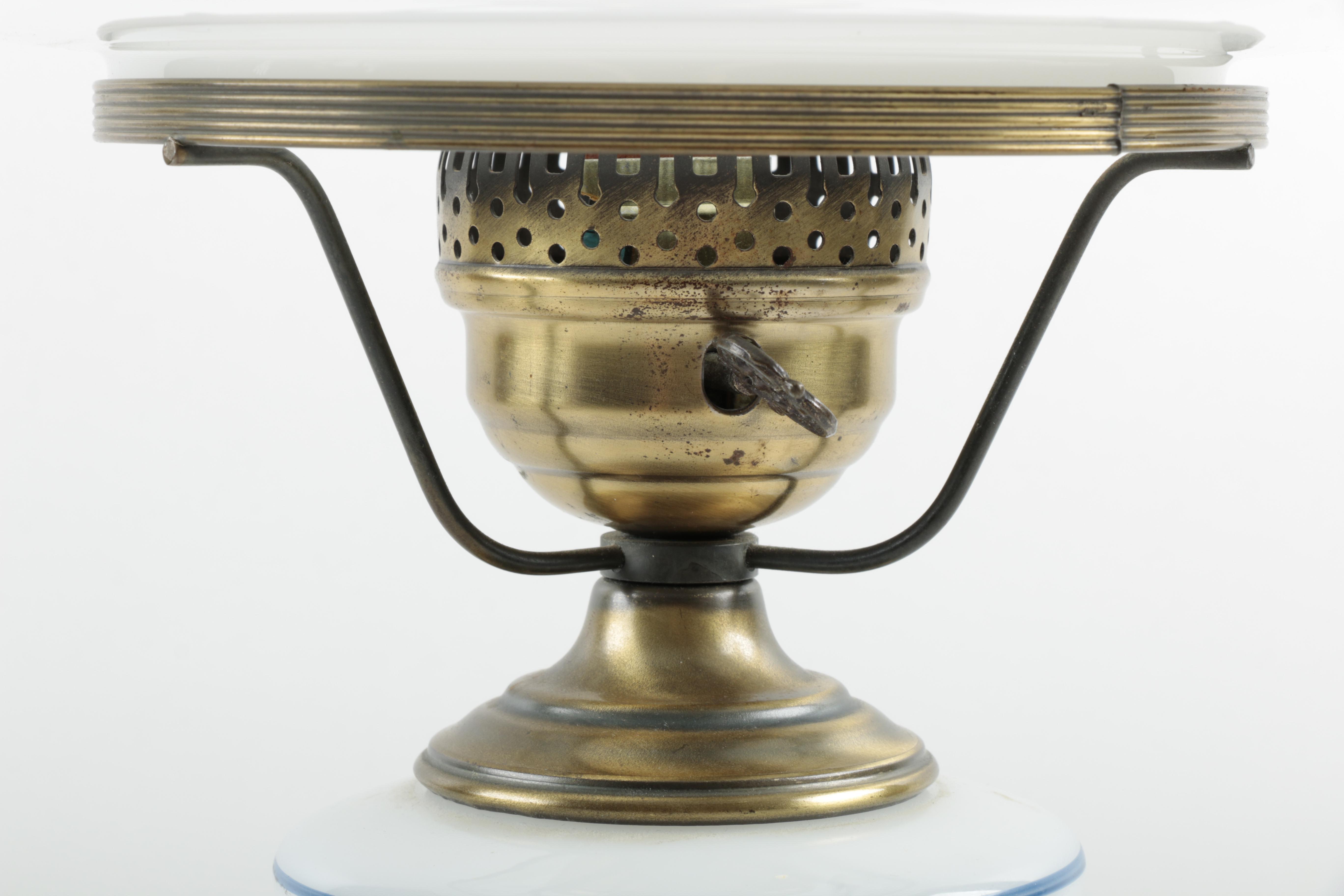 Ceramic Blue and White Hurricane Lamp