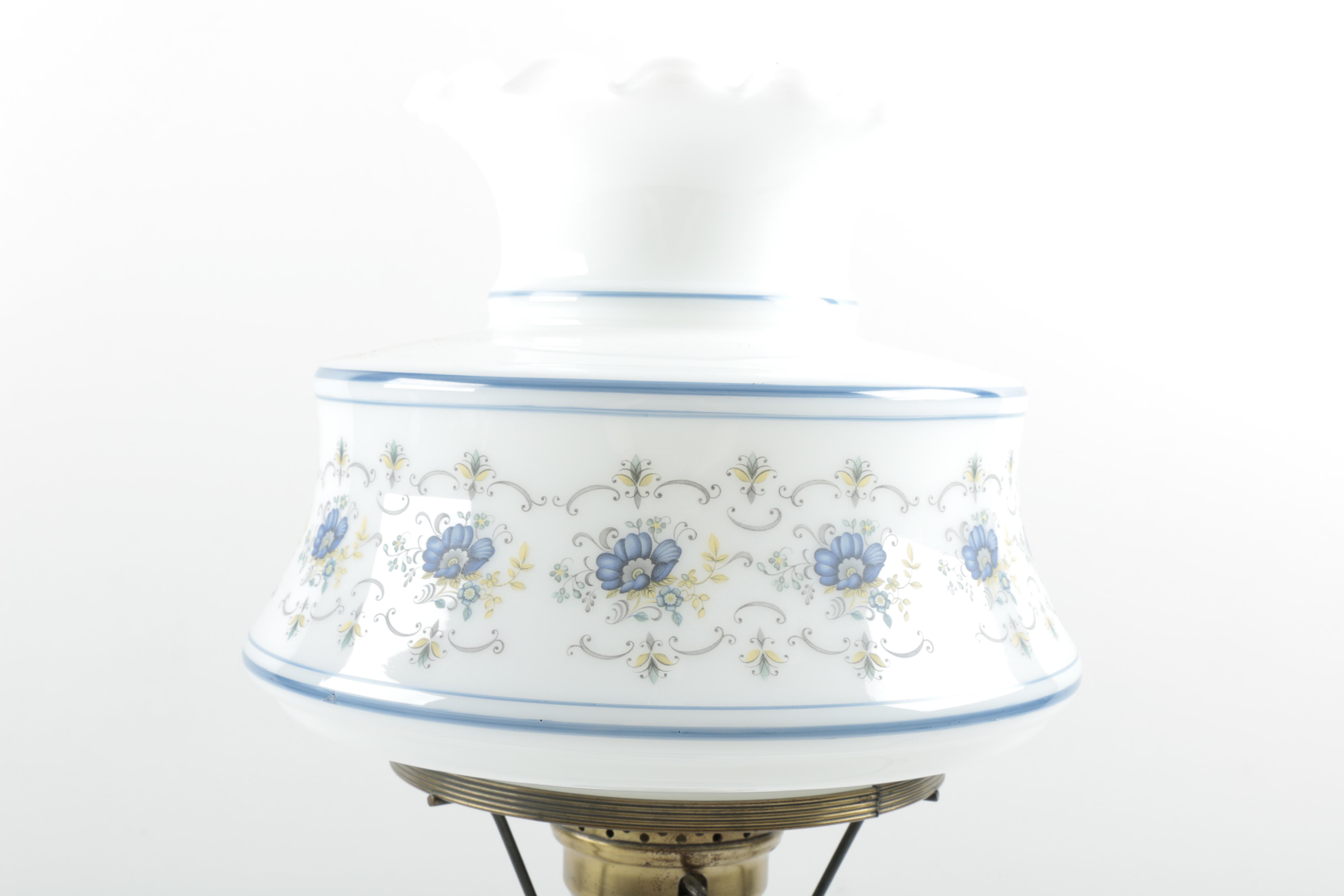 Ceramic Blue and White Hurricane Lamp