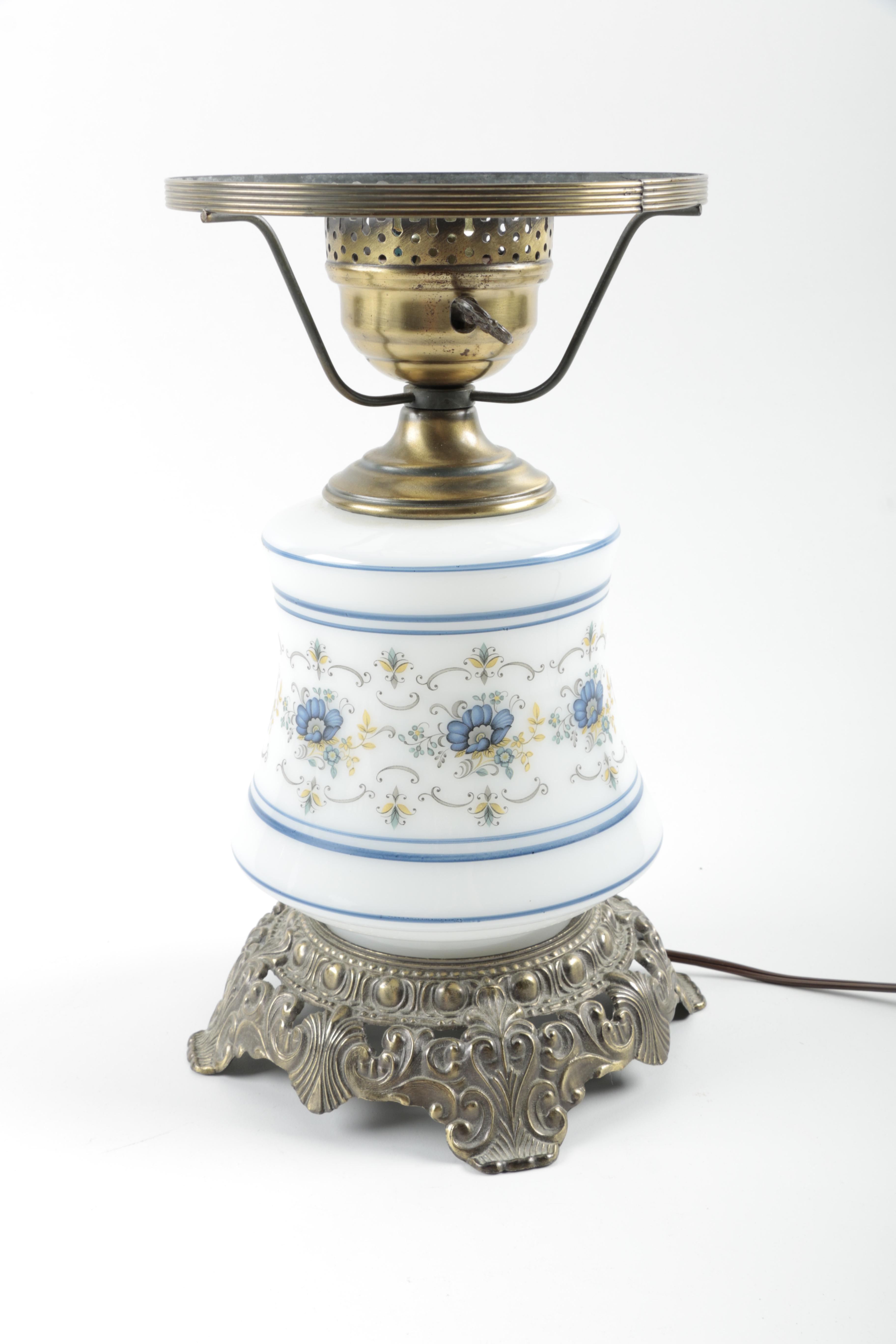 Ceramic Blue and White Hurricane Lamp