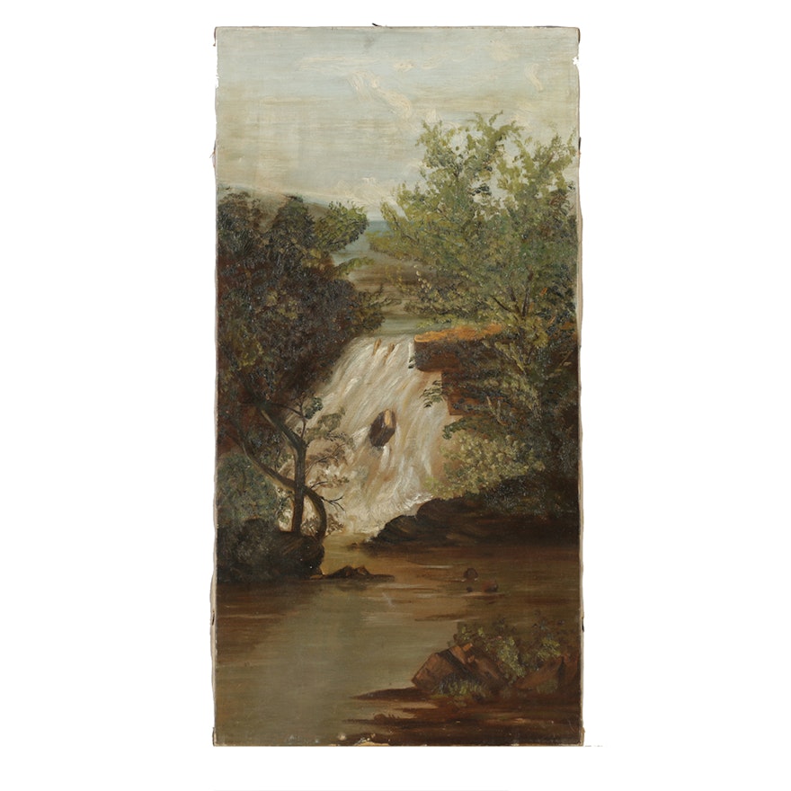 Oil Painting on Canvas of a Cascade