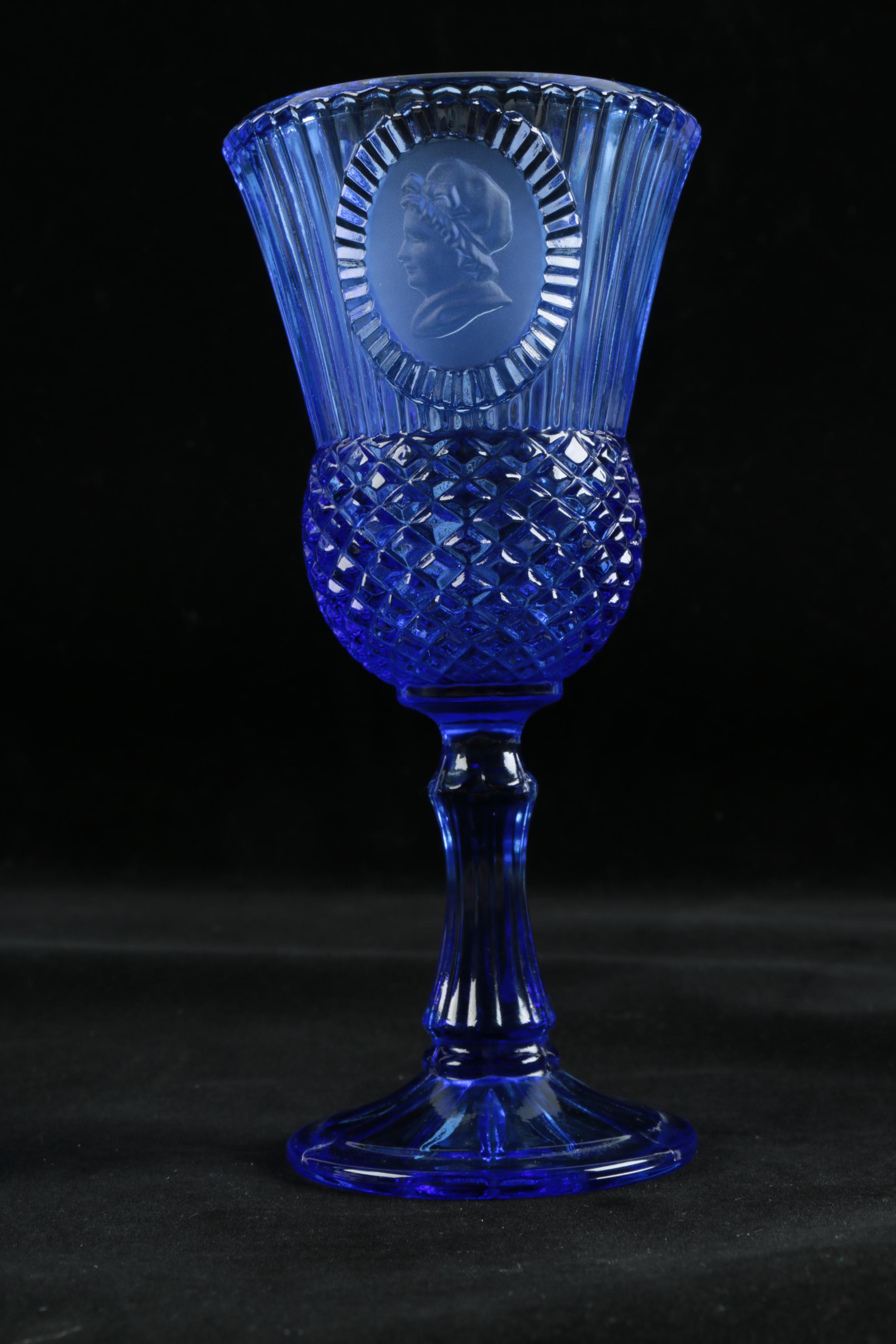 Avon Fostoria George and Martha Washington Goblets and Creamer