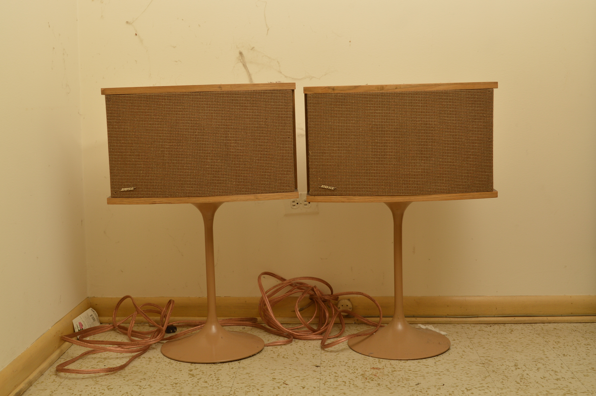 Vintage Bose Speakers on Tulip Stands