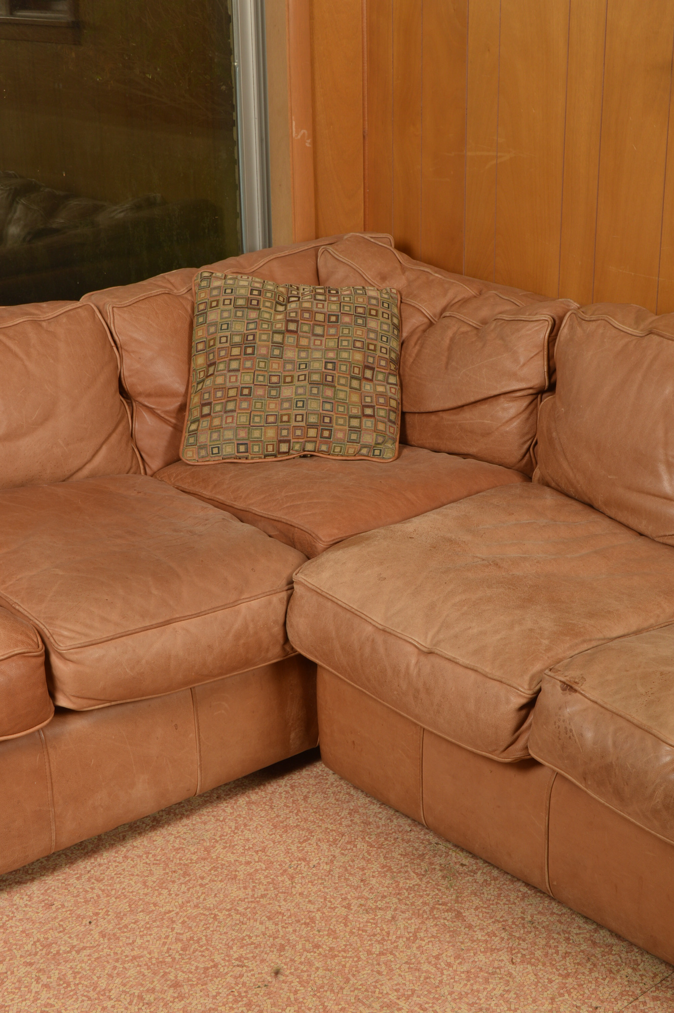 Brown Leather Sectional Sofa With Sealy Posturepedic Supreme Sleeper