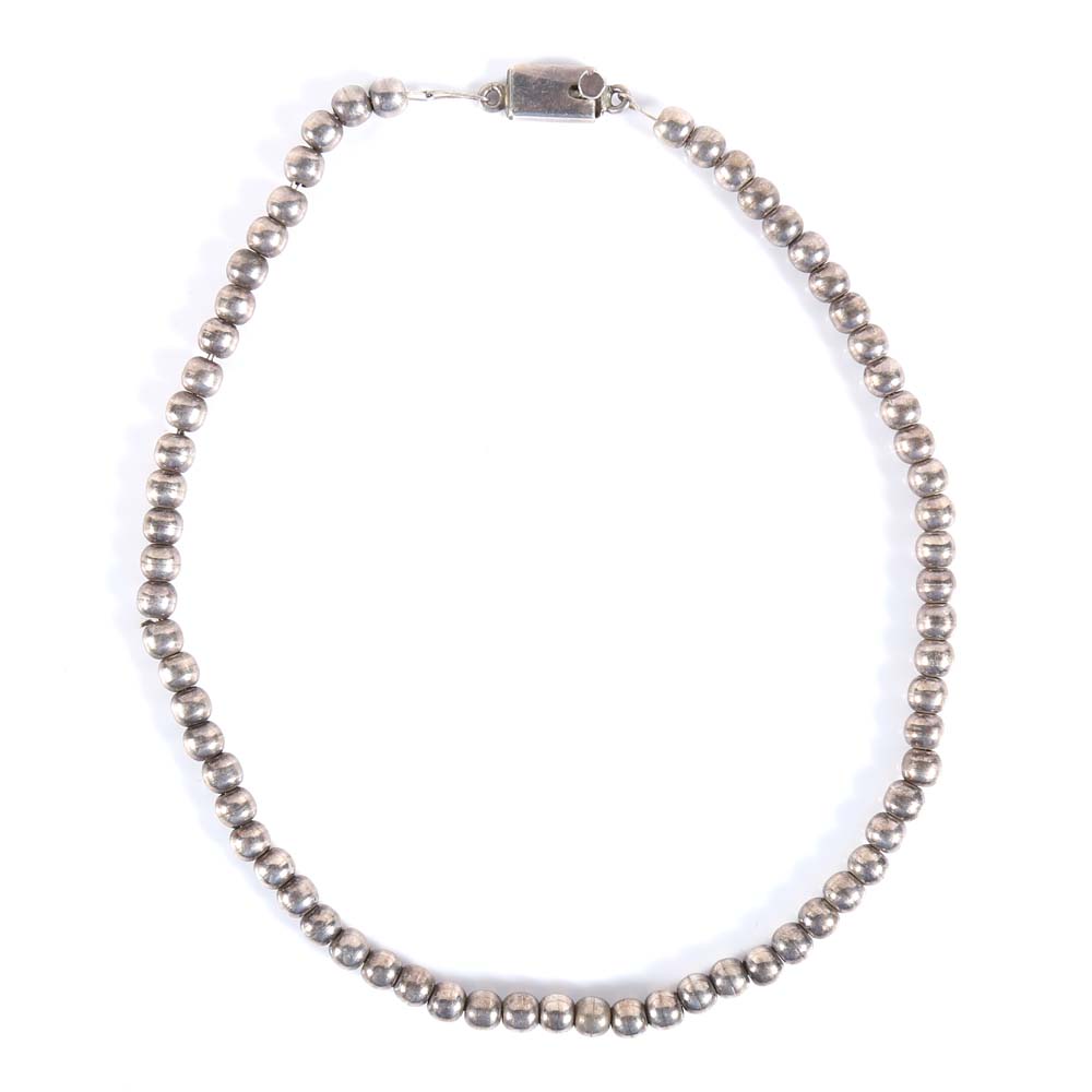 Sterling Silver Beaded Necklace