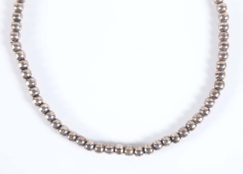 Sterling Silver Beaded Necklace