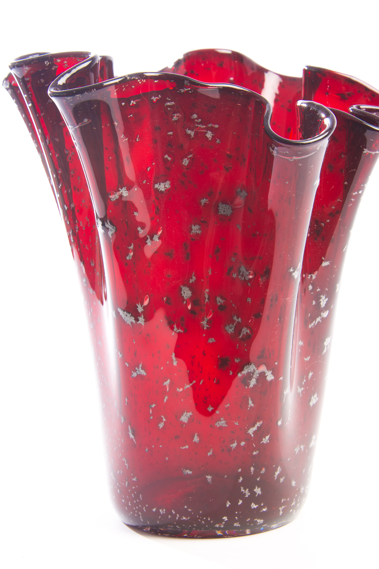 Red Art Glass Vase