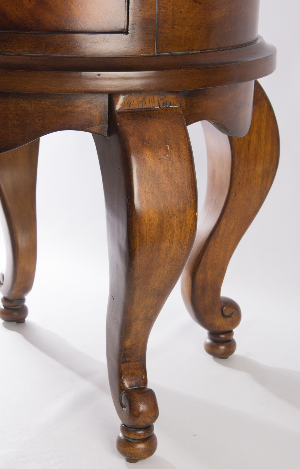 Leather Topped Round Accent Table