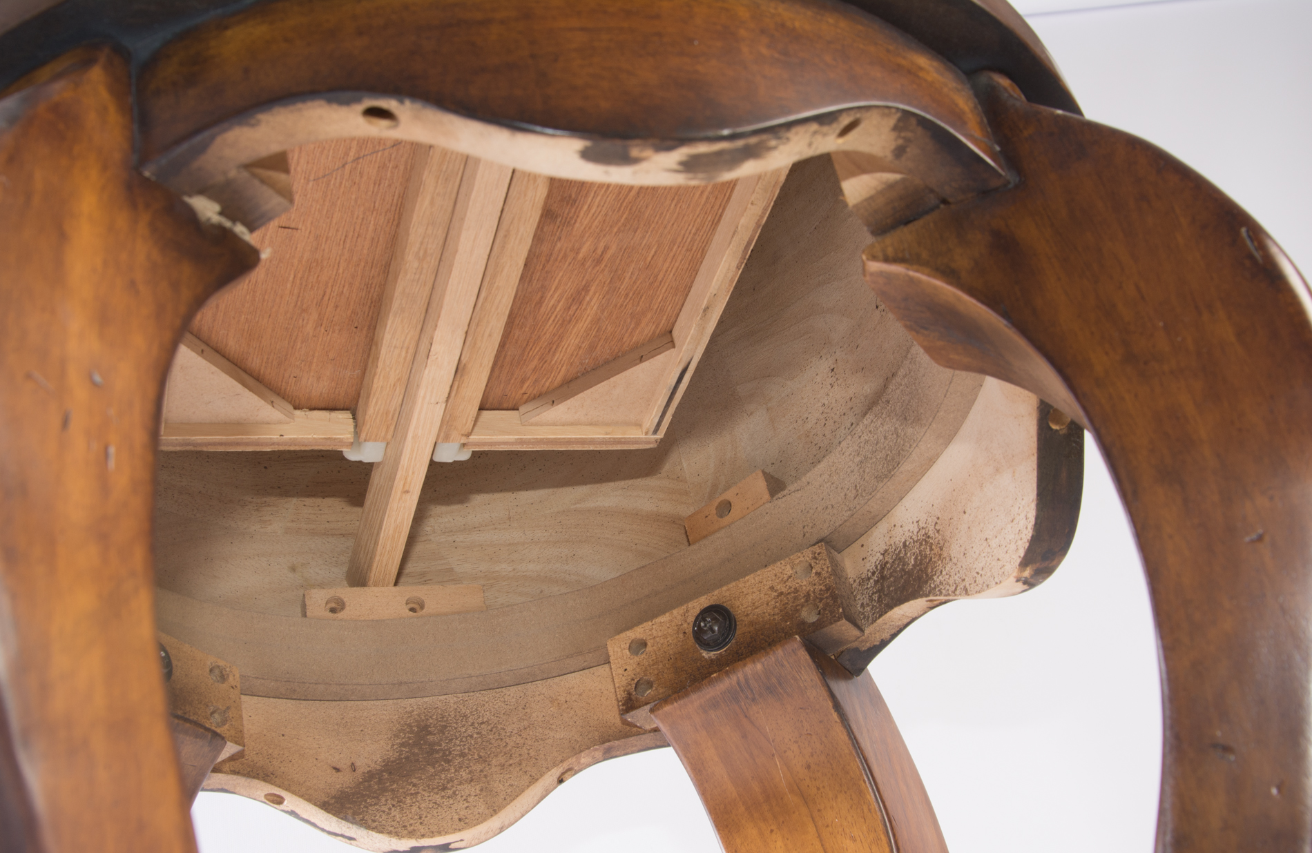 Leather Topped Round Accent Table