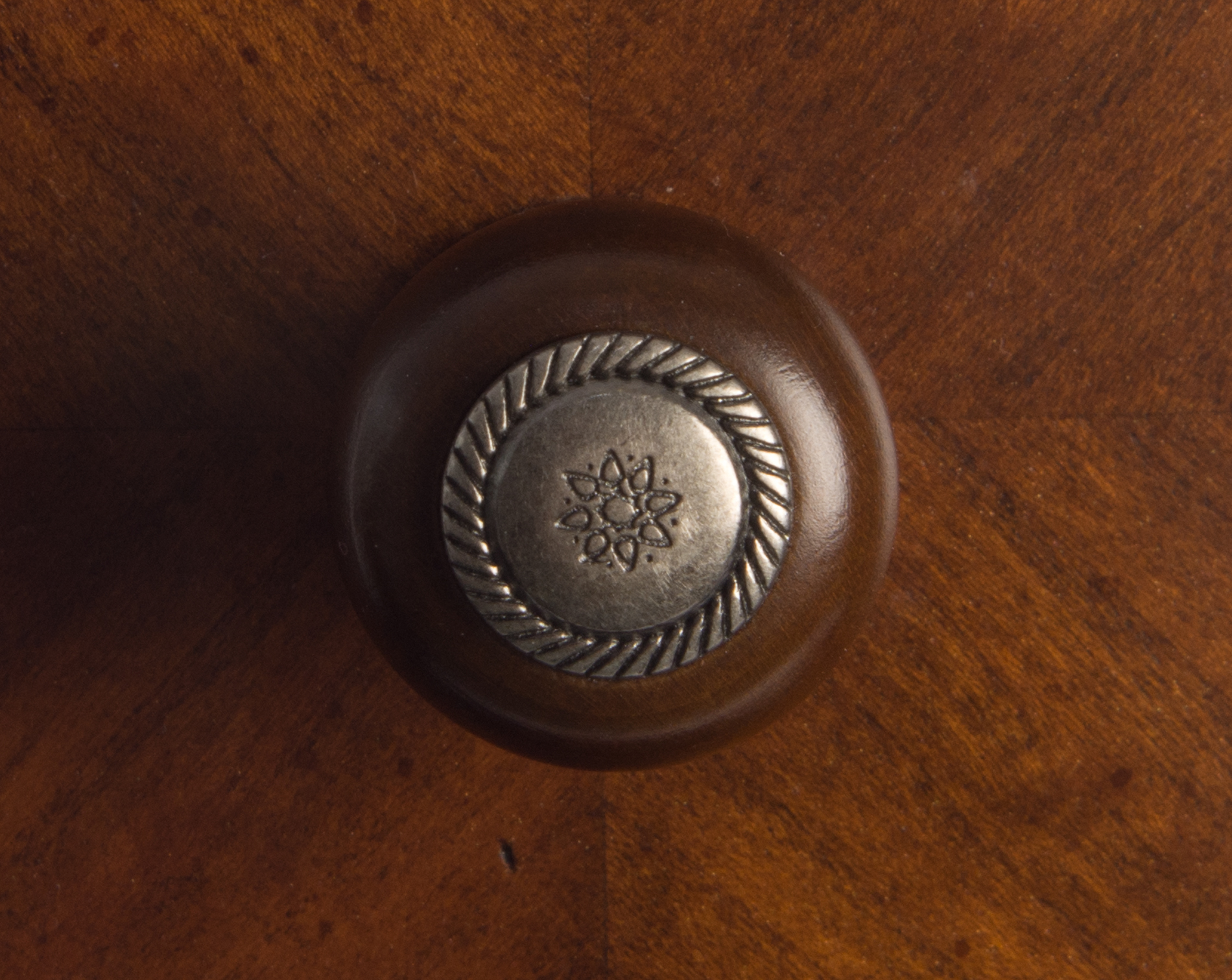 Leather Topped Round Accent Table