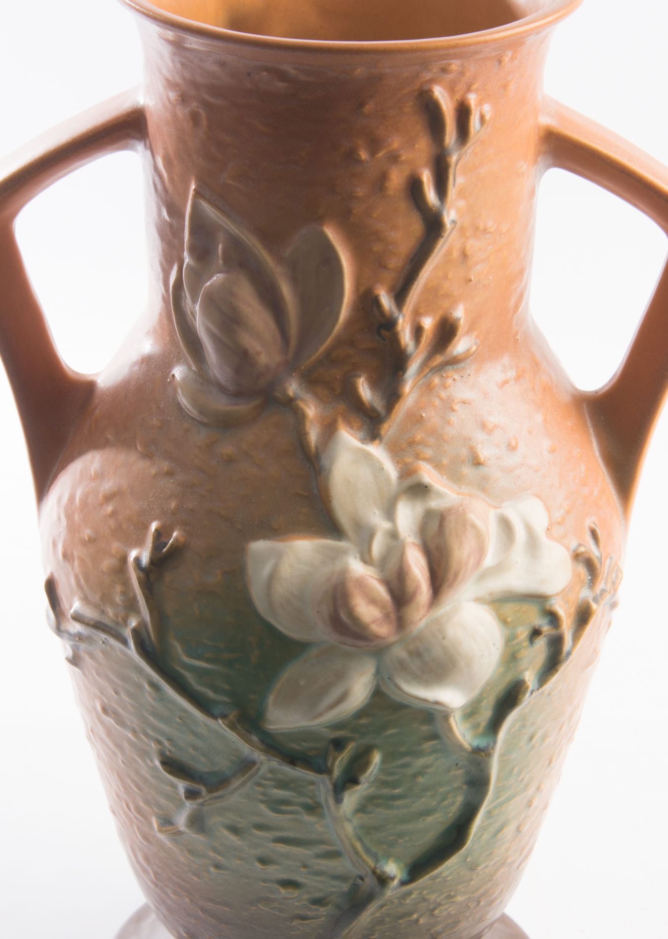 Vintage Roseville Pottery "Magnolia" Double Handled Vase