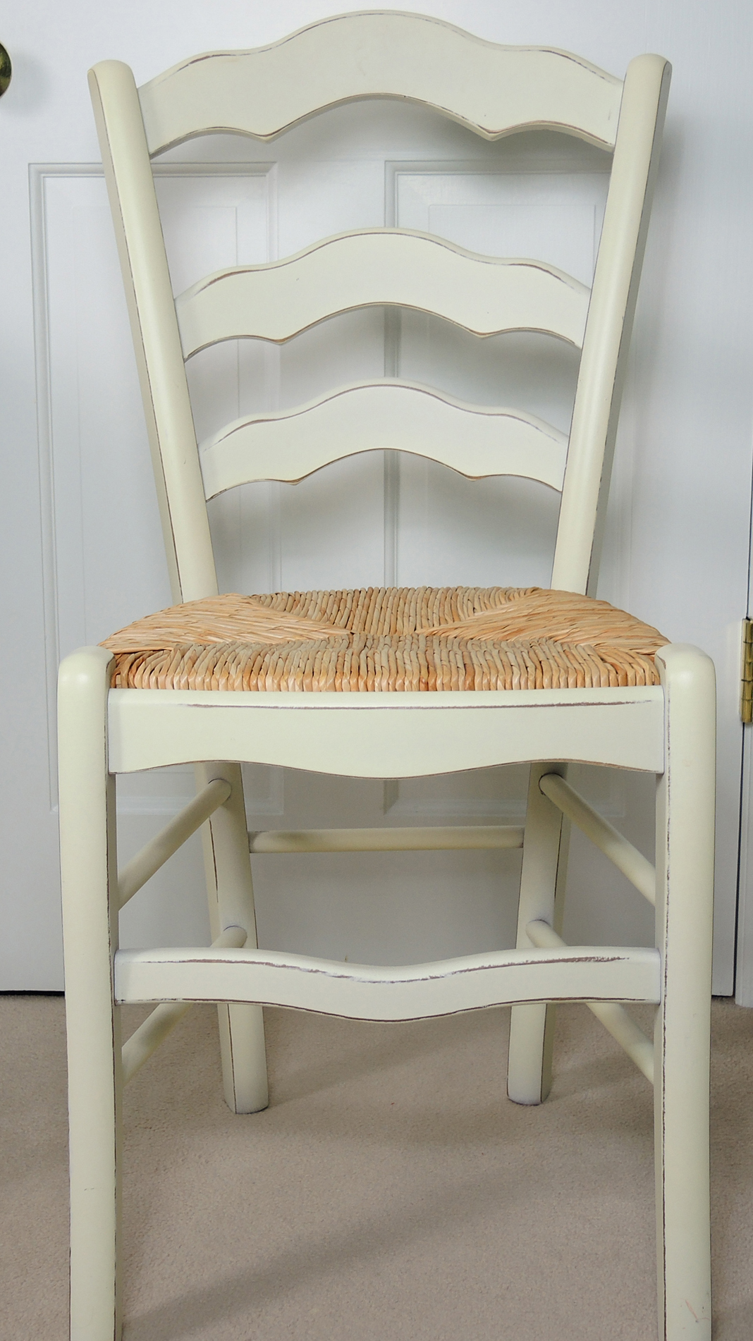 Small White Wicker Desk with Chair