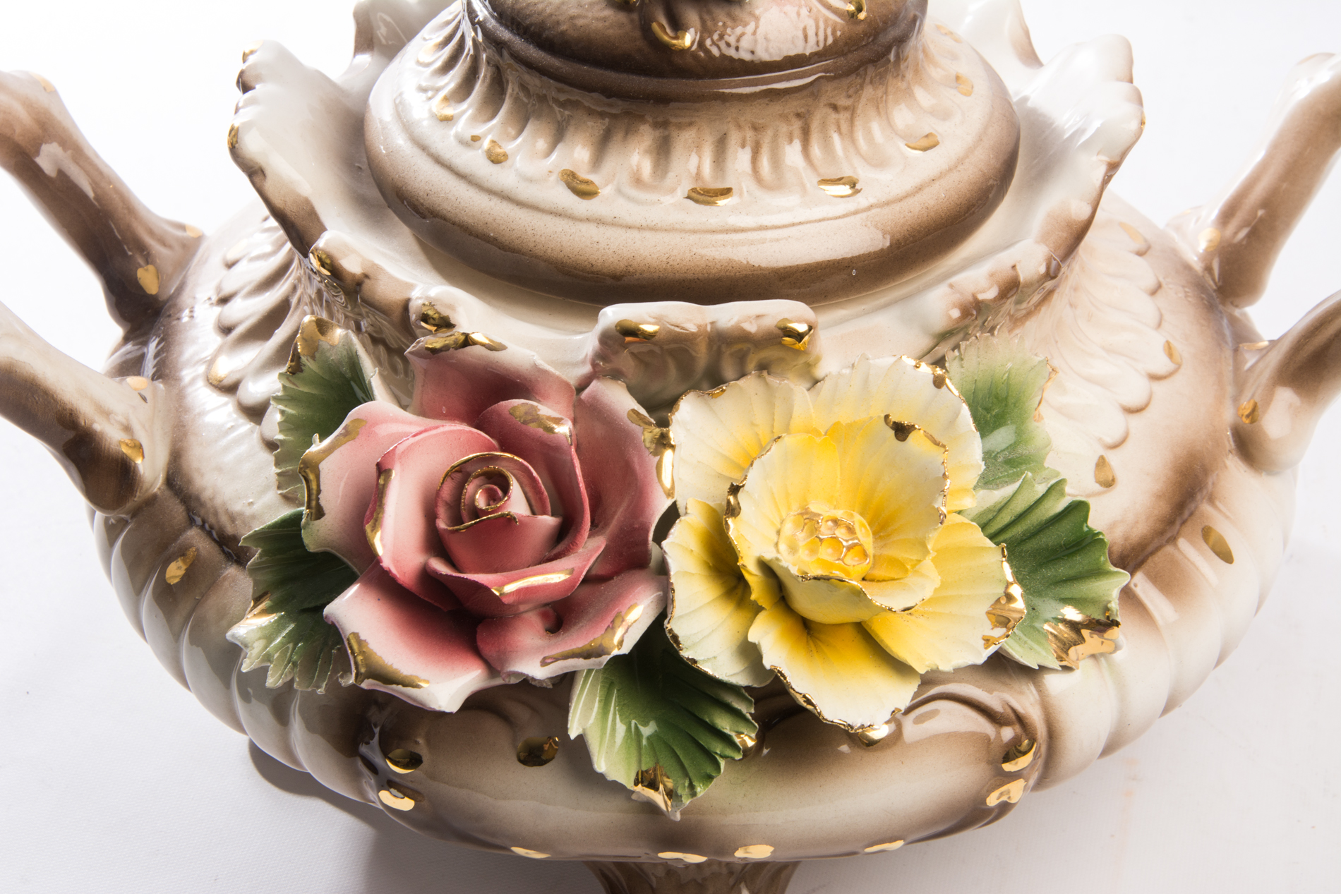 Vintage Capodimonte Rose Tureen