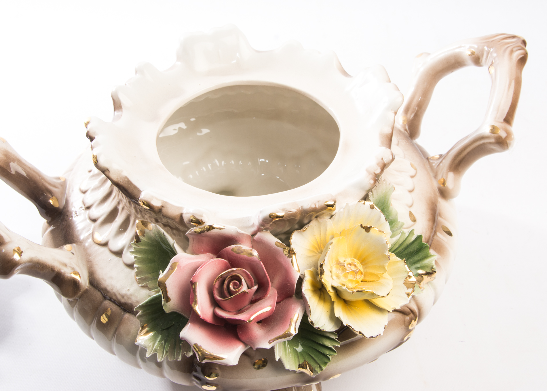 Vintage Capodimonte Rose Tureen