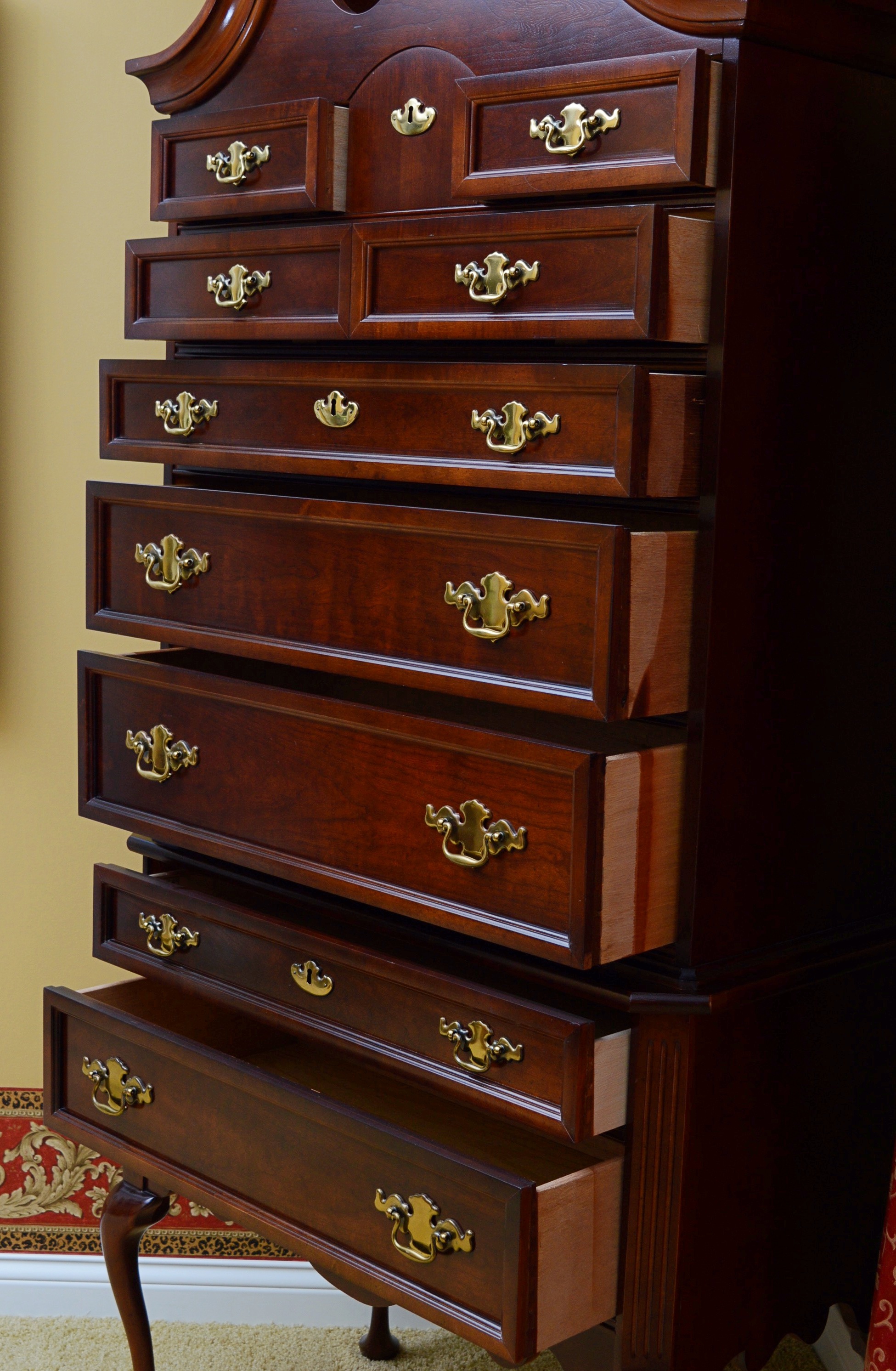 Cherry Highboy Dresser by Bassett Furniture