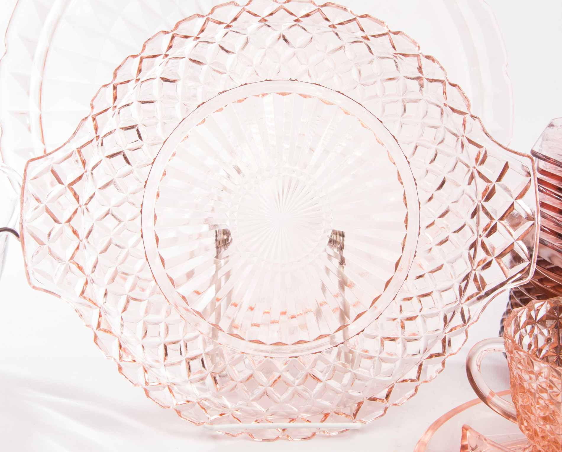 Generous Assortment of Vintage Pink Depression Glass Tableware