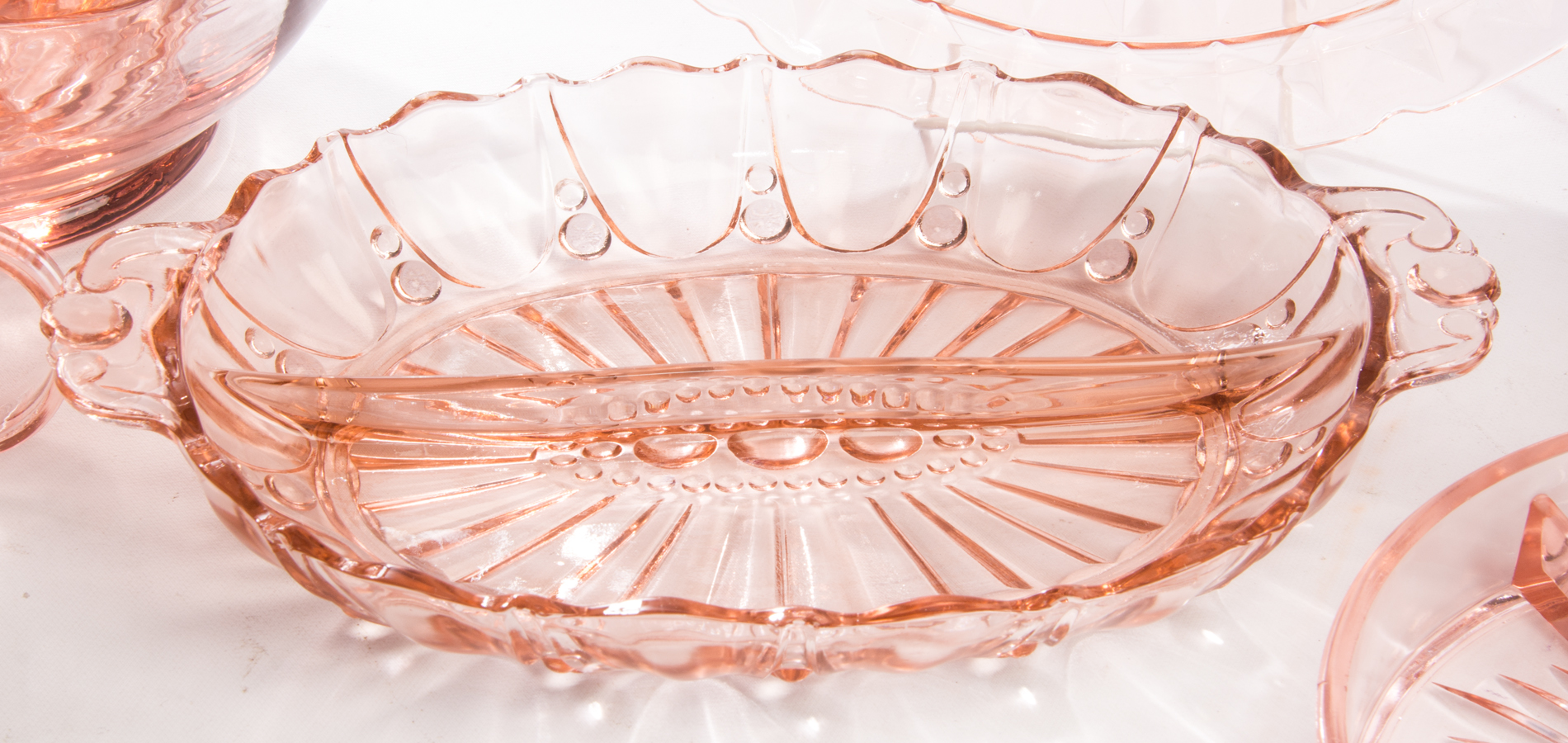 Generous Assortment of Vintage Pink Depression Glass Tableware