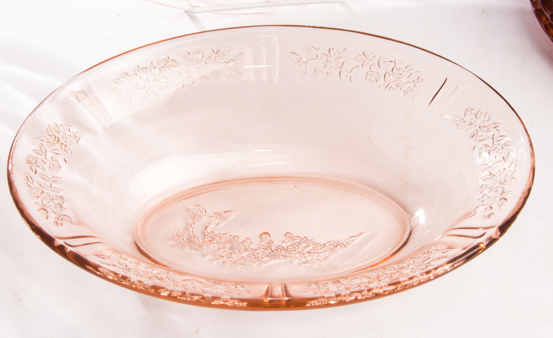 Generous Assortment of Vintage Pink Depression Glass Tableware