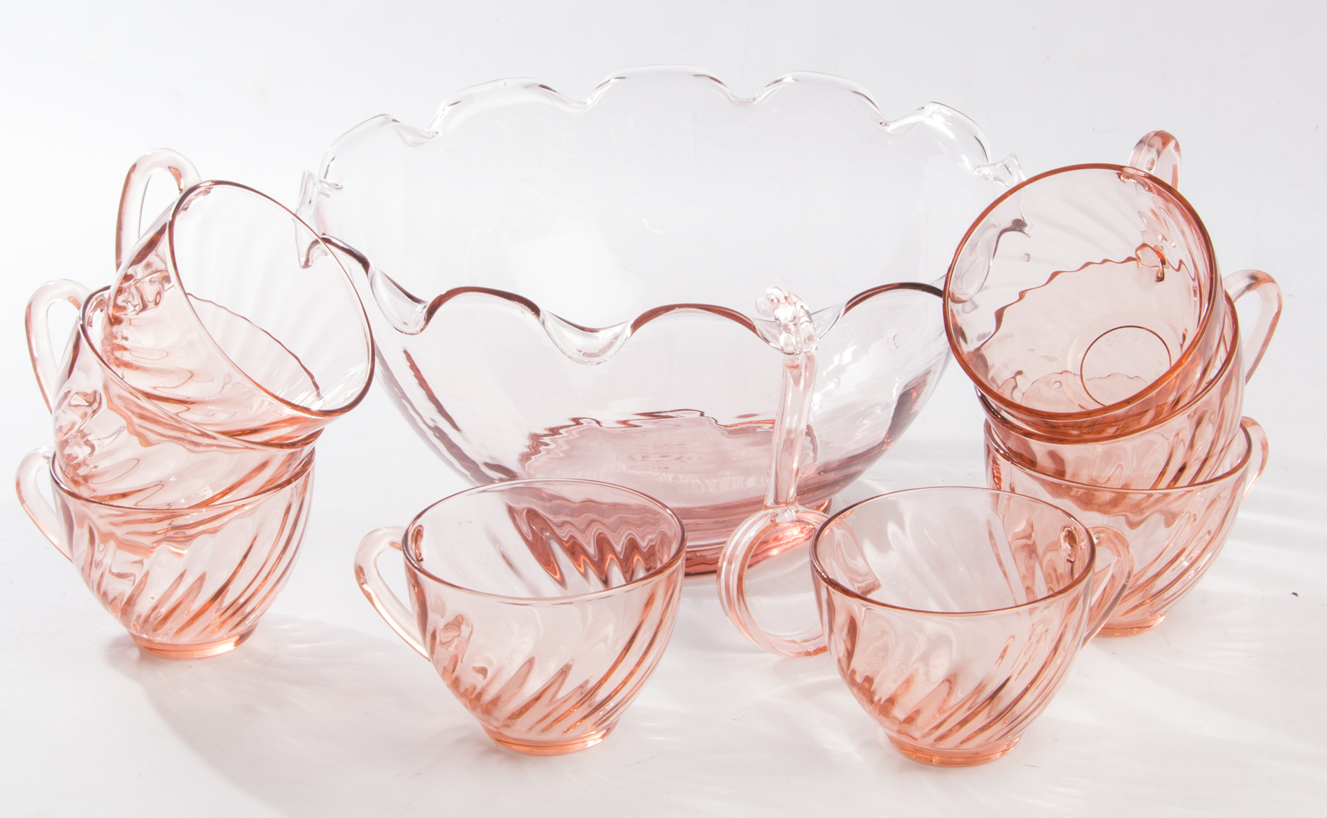 Generous Assortment of Vintage Pink Depression Glass Tableware