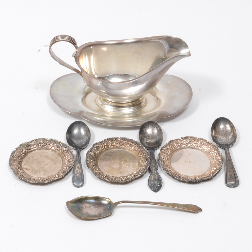 Sterling Silver Tableware Including S. Kirk & Son and Gorham