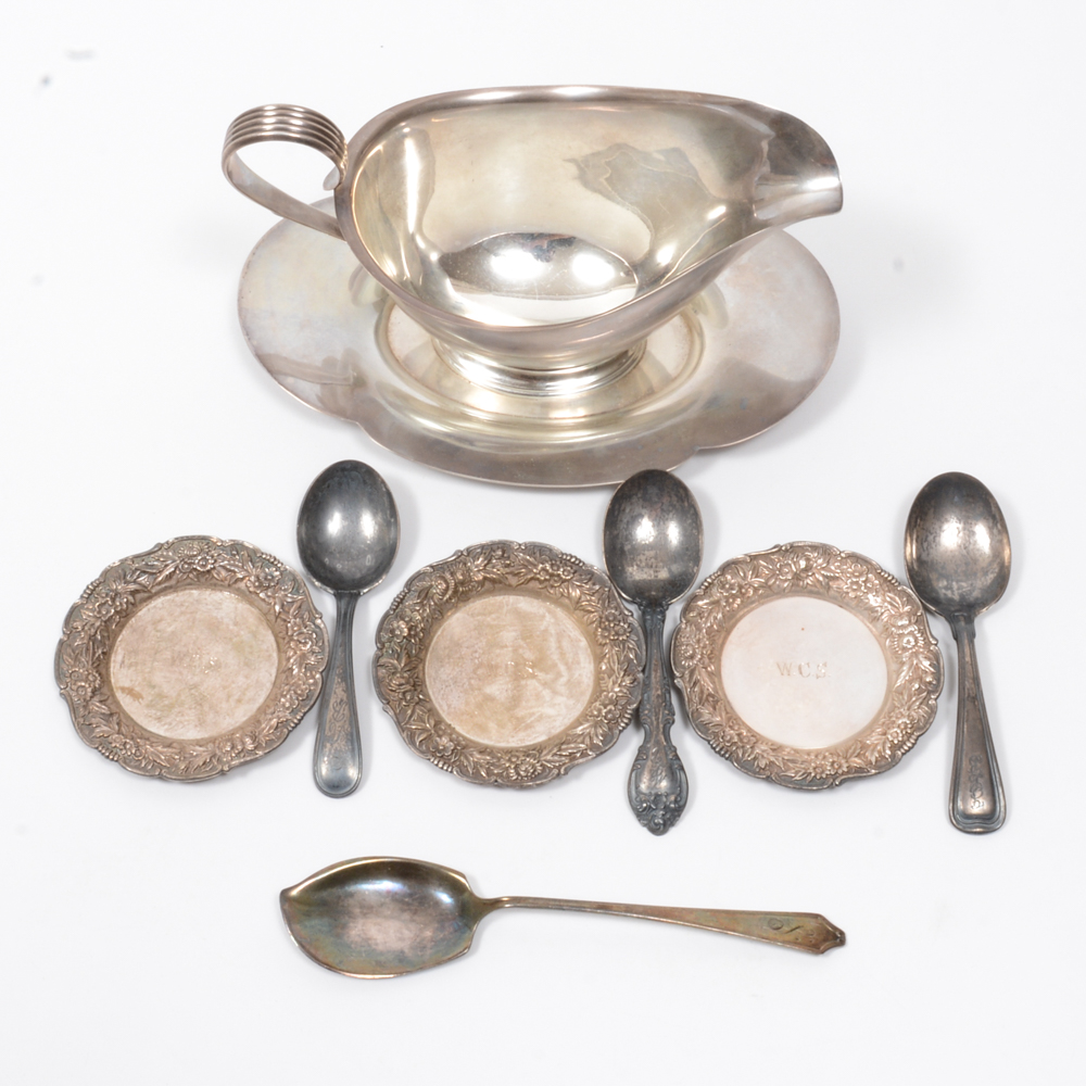 Sterling Silver Tableware Including S. Kirk & Son and Gorham