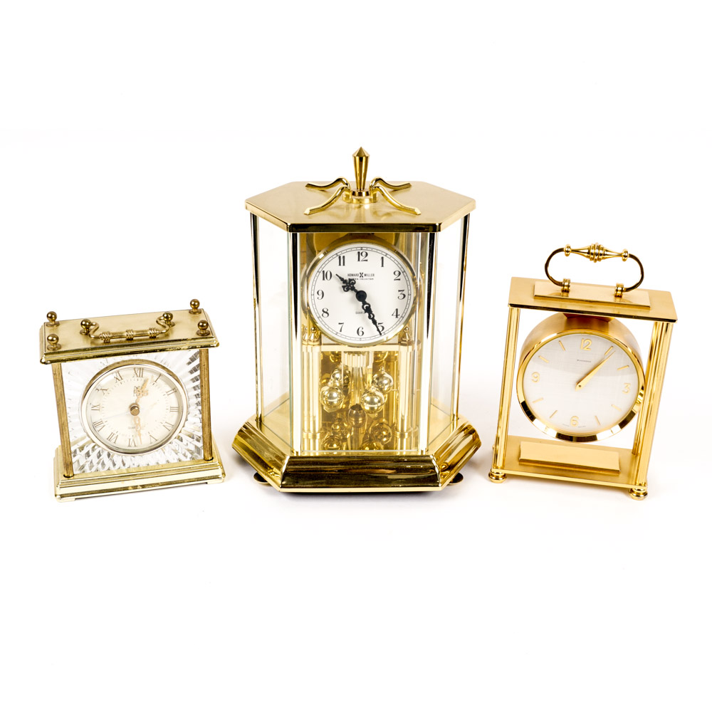 Quartz Shelf Clock Collection Including Howard Miller