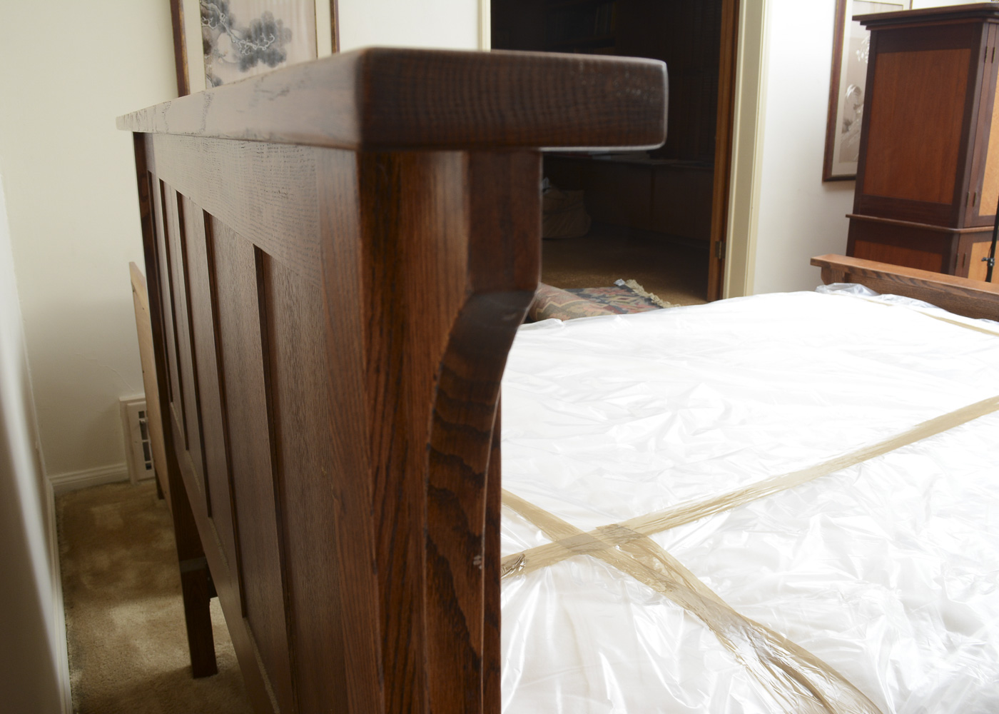 Mission Style Oak Queen Bed Frame