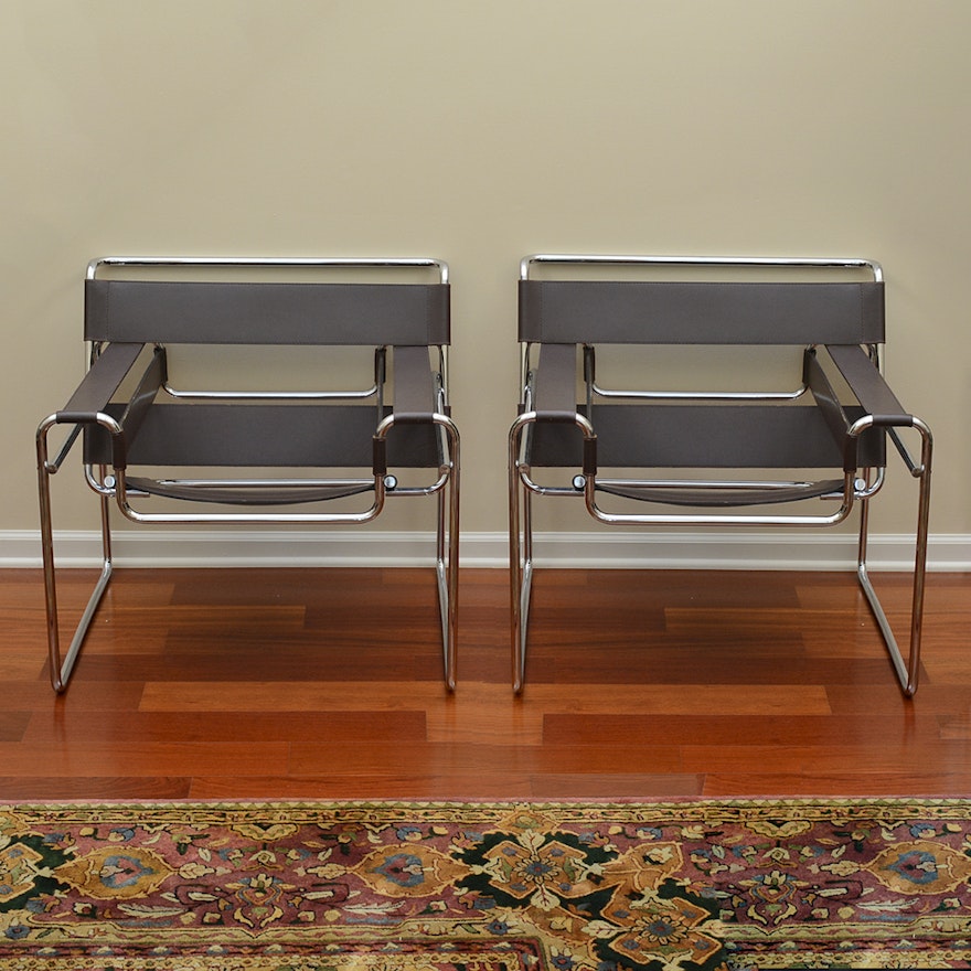 Pair of Modern "Wassily" Style Armchairs