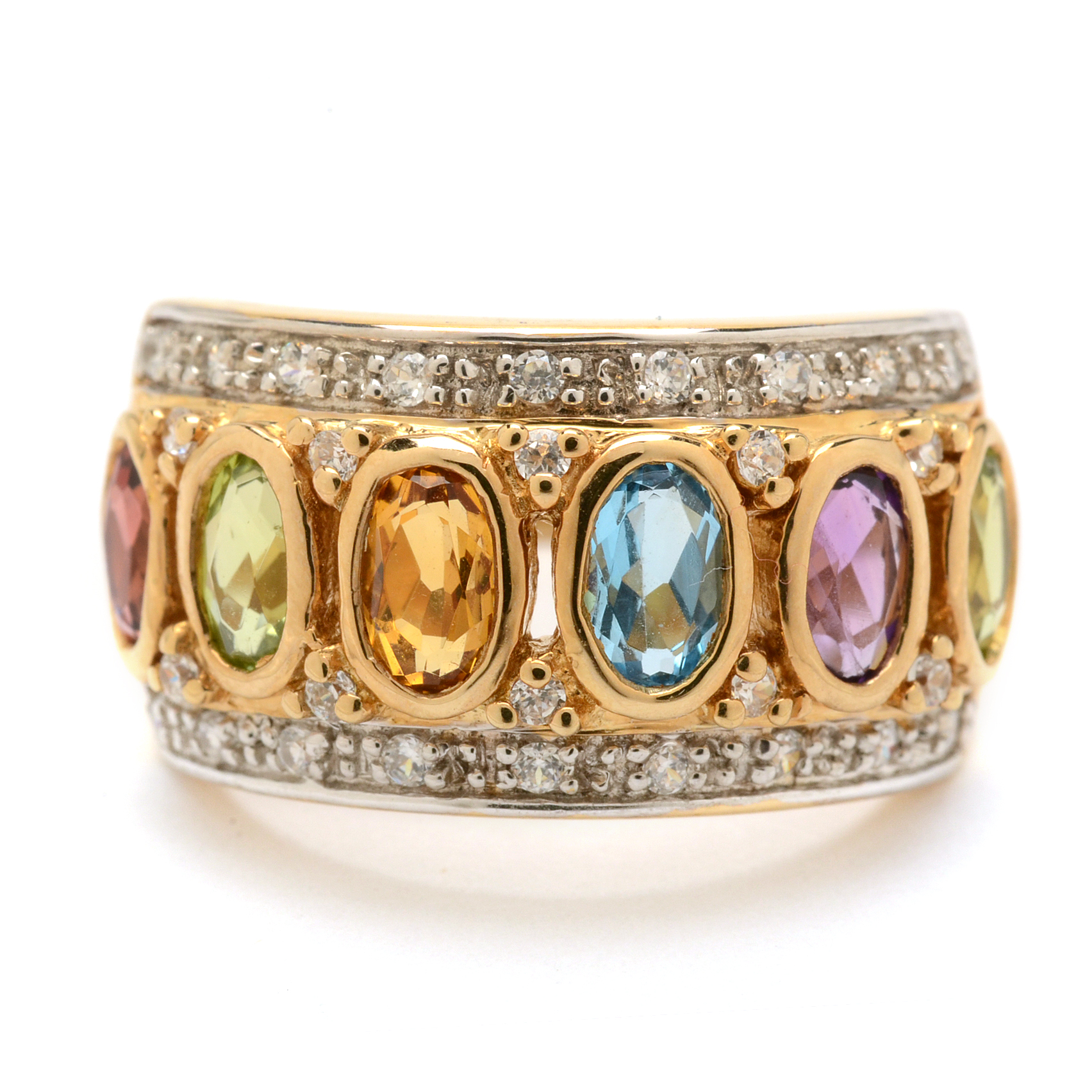 Sterling Ring Featuring Peridot, Topaz, Citrine and Garnet