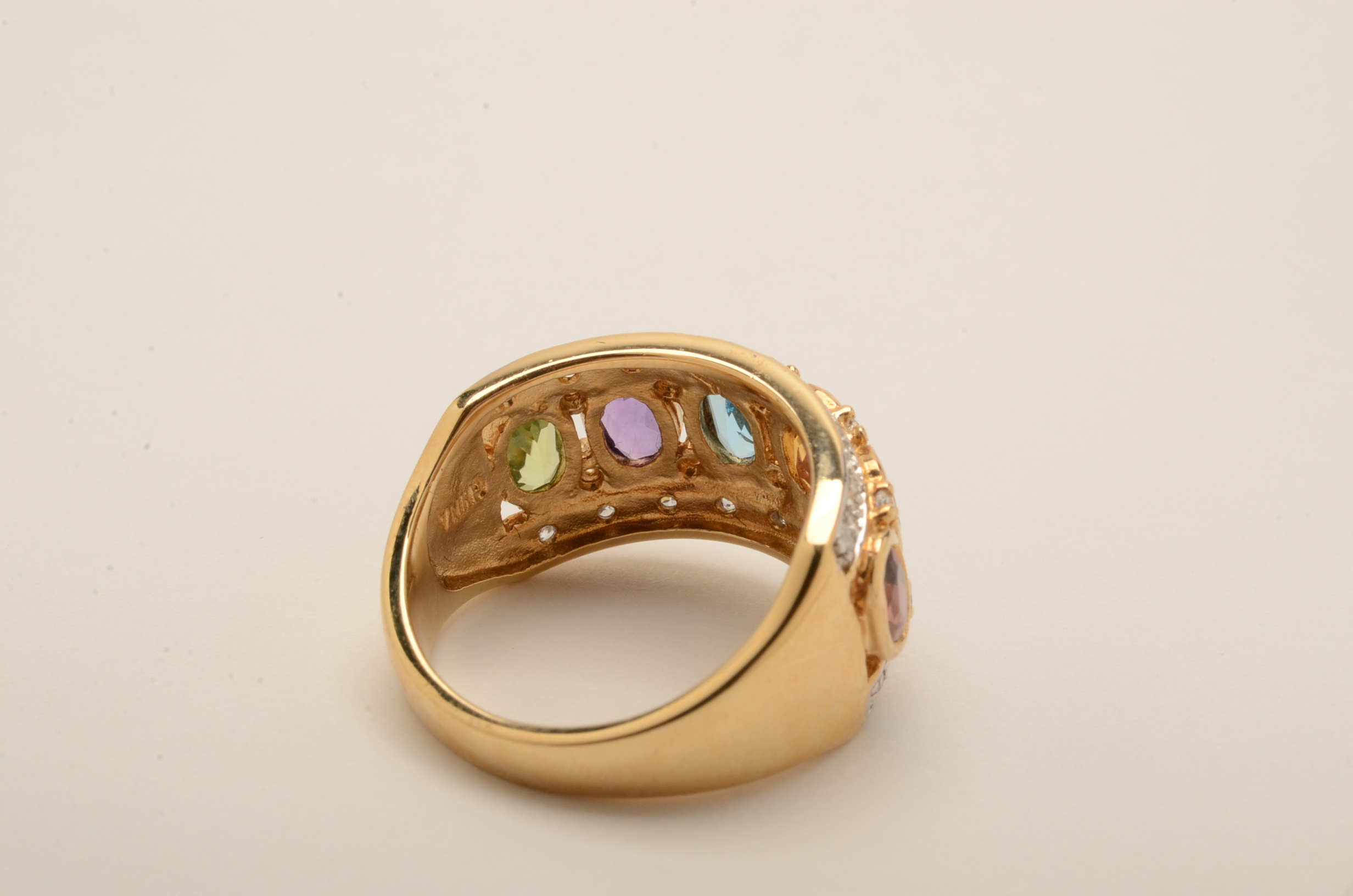 Sterling Ring Featuring Peridot, Topaz, Citrine and Garnet