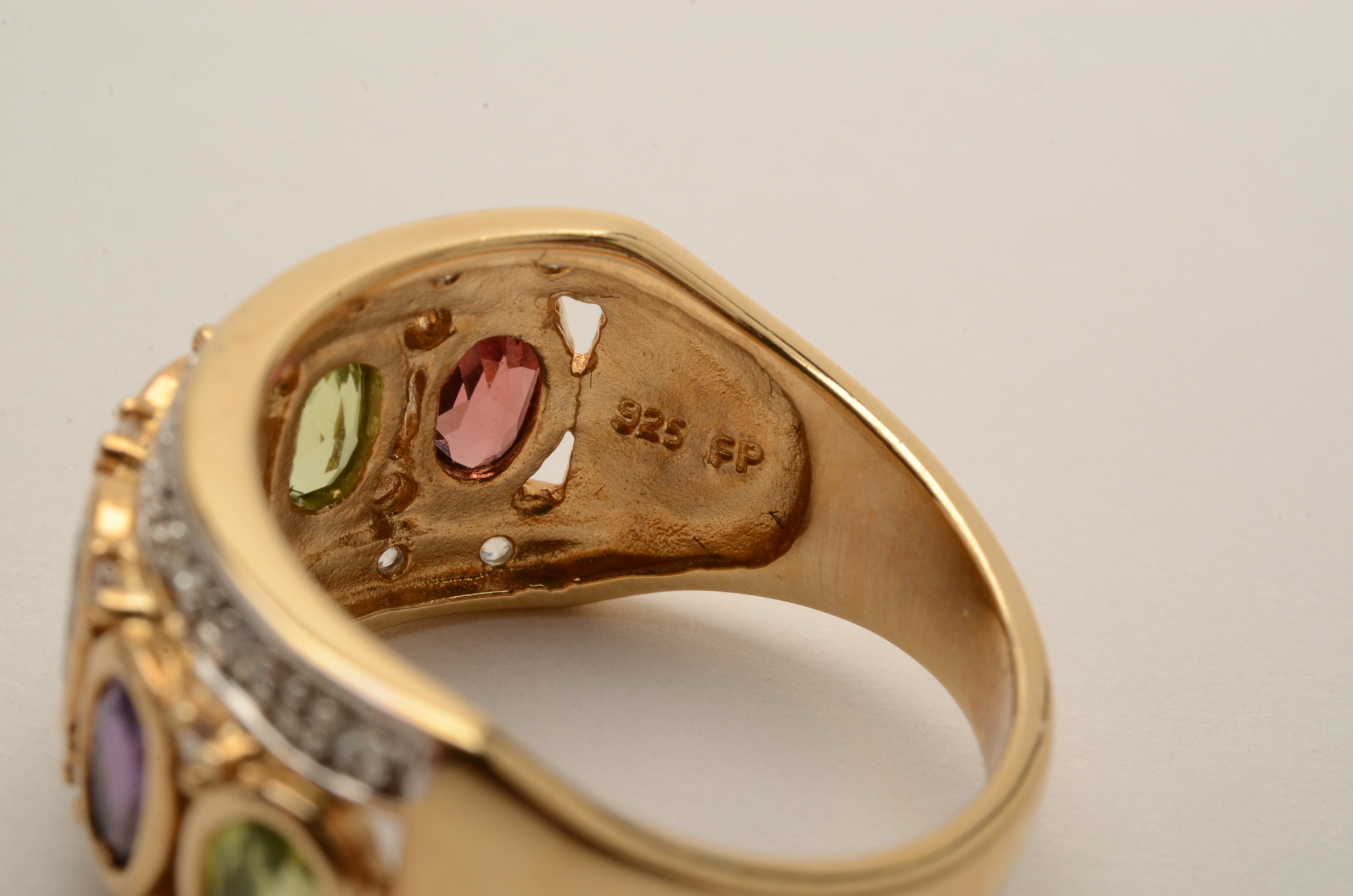 Sterling Ring Featuring Peridot, Topaz, Citrine and Garnet