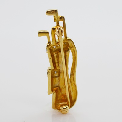 Adrian 14K Yellow Gold Diamond Golf Brooch