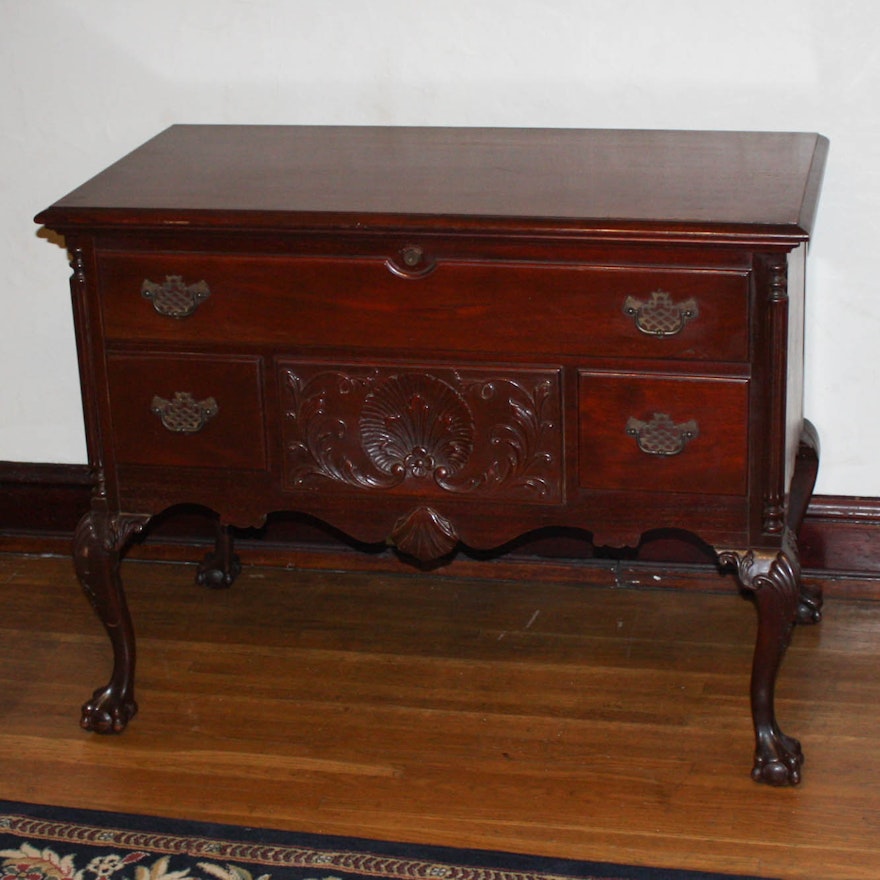 Chippendale Style Mahogany Cedar-Lined Hope Chest by Caswell Runyan