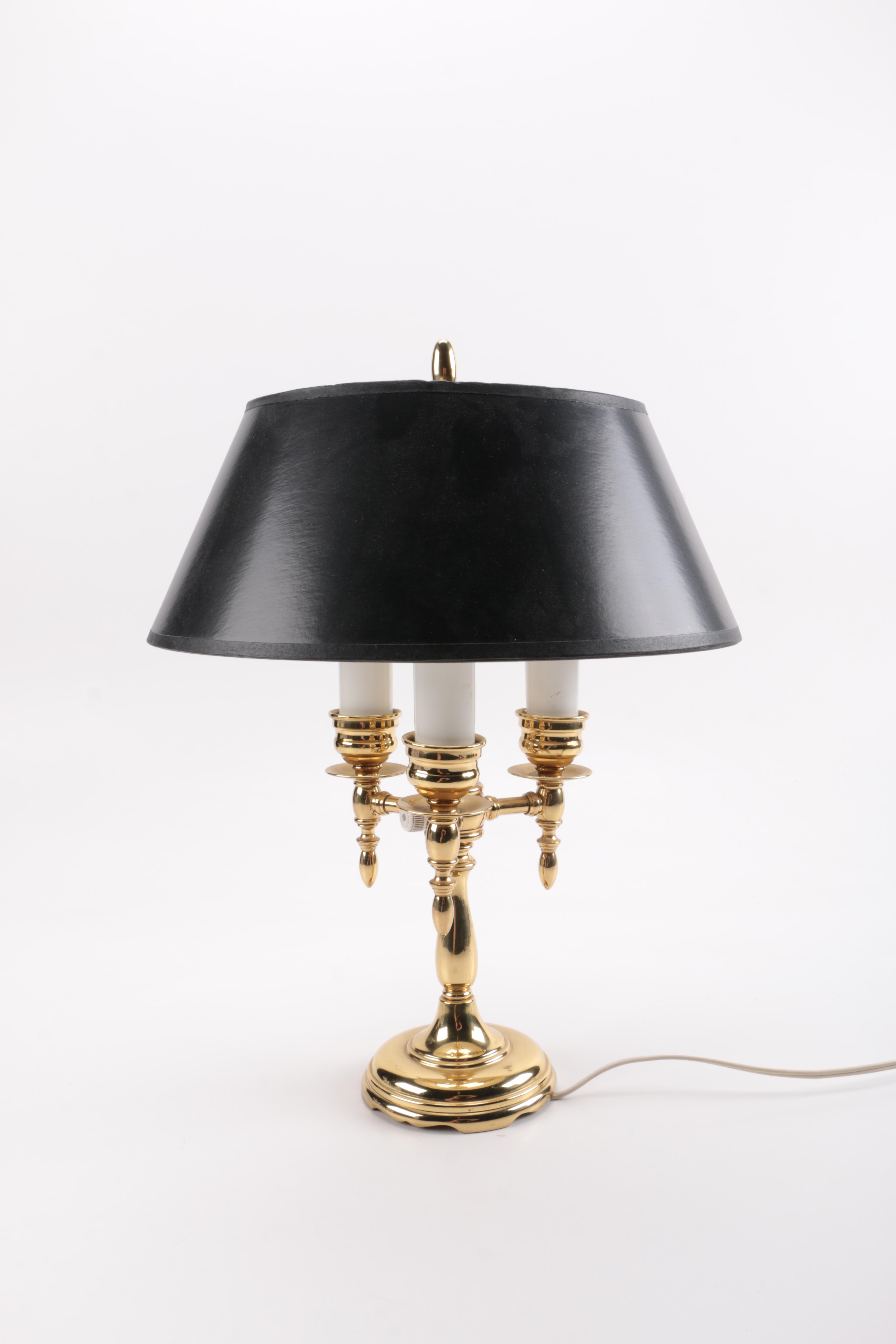 Brass Lamp Black Shade
