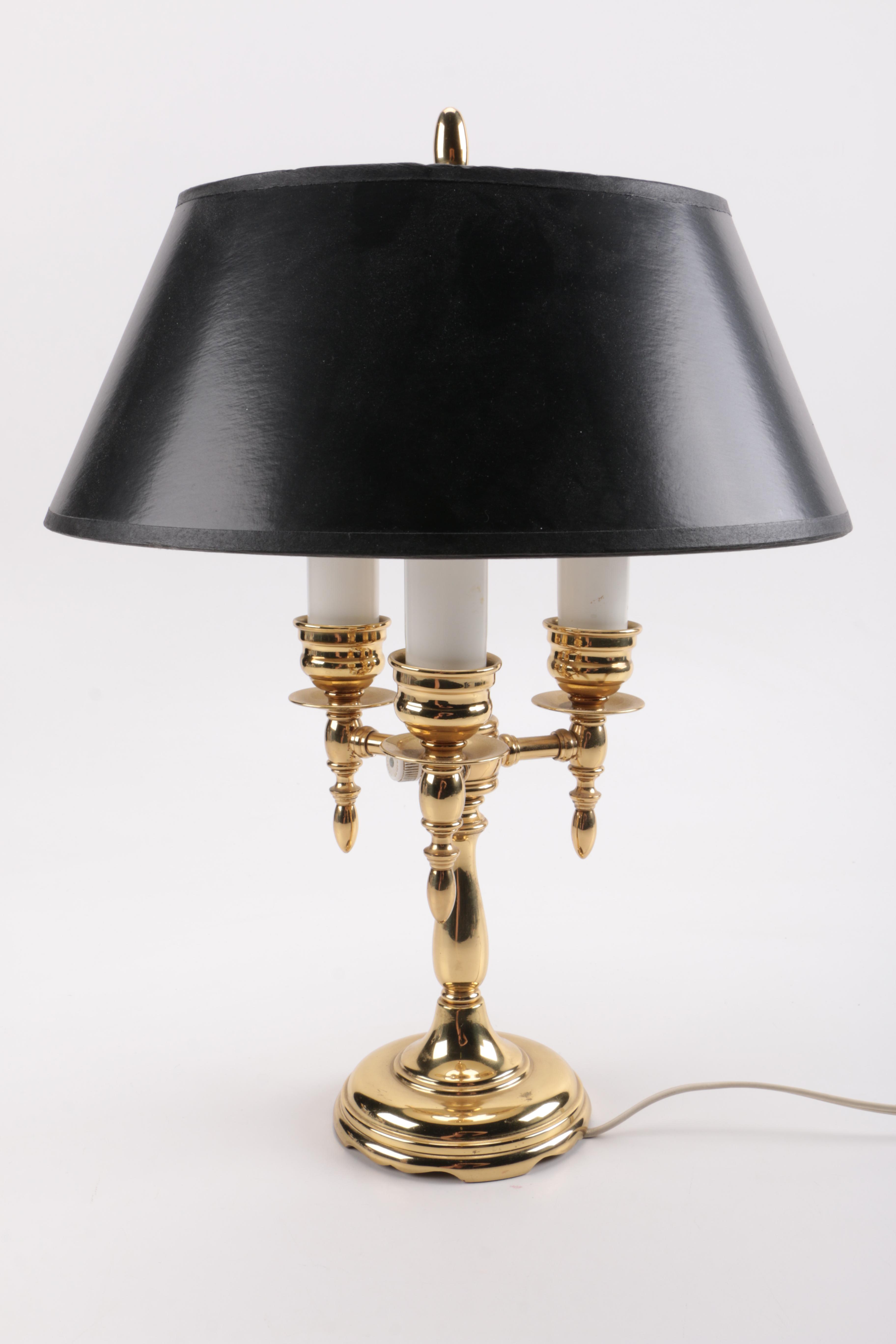 Brass Lamp Black Shade